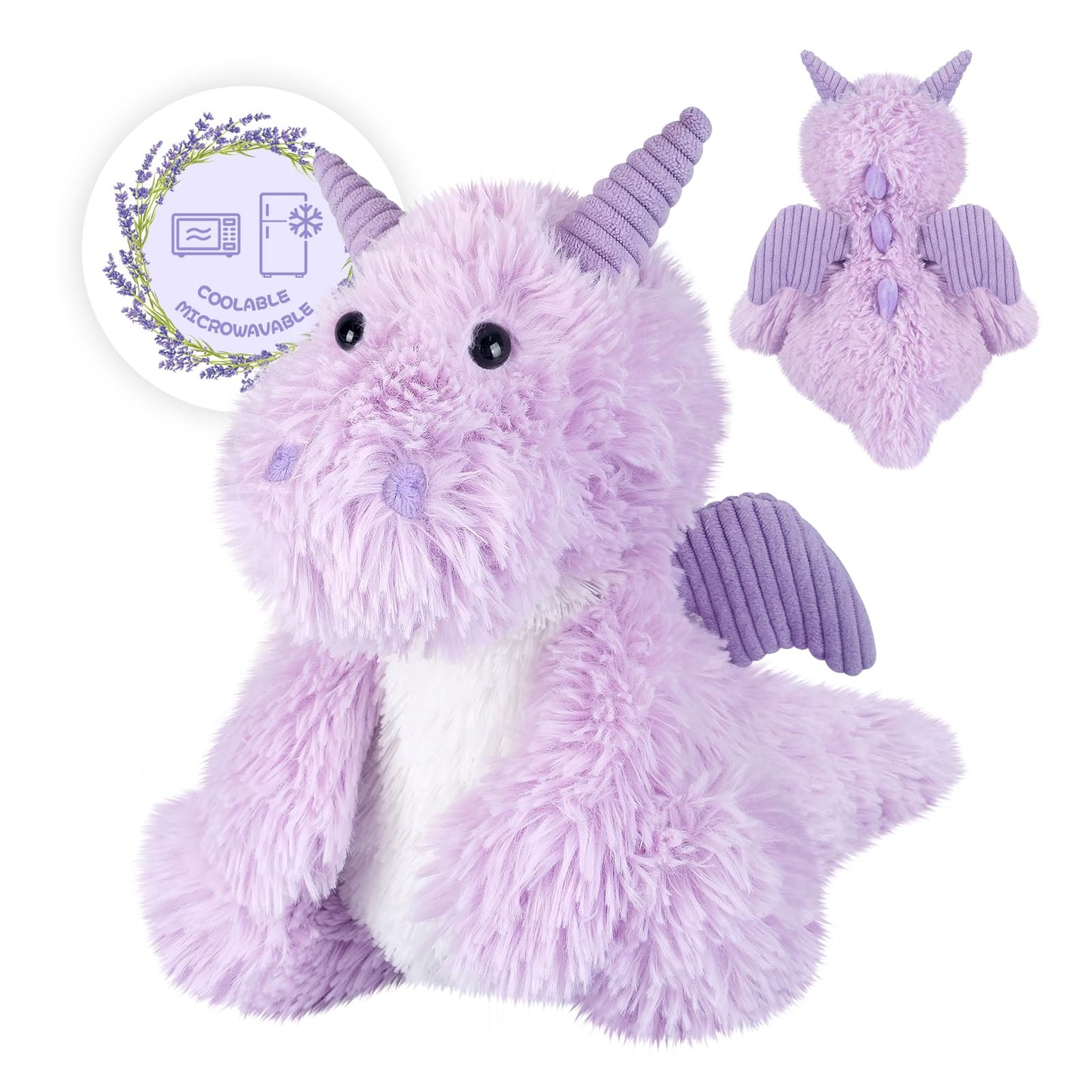 SuzziPals Heatable & Coolable Dragon Stuffed Animals, Heated Stuffed Animals Microwave Heating Pad Stuffed Dragon Plush Toys, Dragon Plushies Heating Pad for period Cramps & Pain Relief, Dragon Gifts