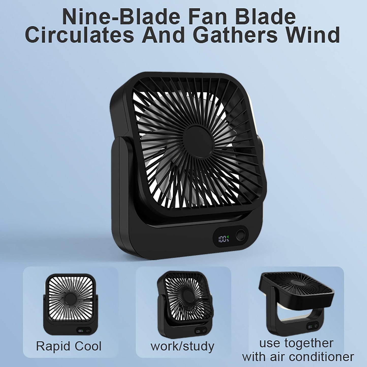 GIIKNEW 2-Pack Magnetic Cruise Ship Approved Fan, 5000mAh Battery Operated Portable Fan with 5 Speeds, Magnetically Sticks on Cabin Ceilings and Walls, Cruise Essentials 2026 - Black