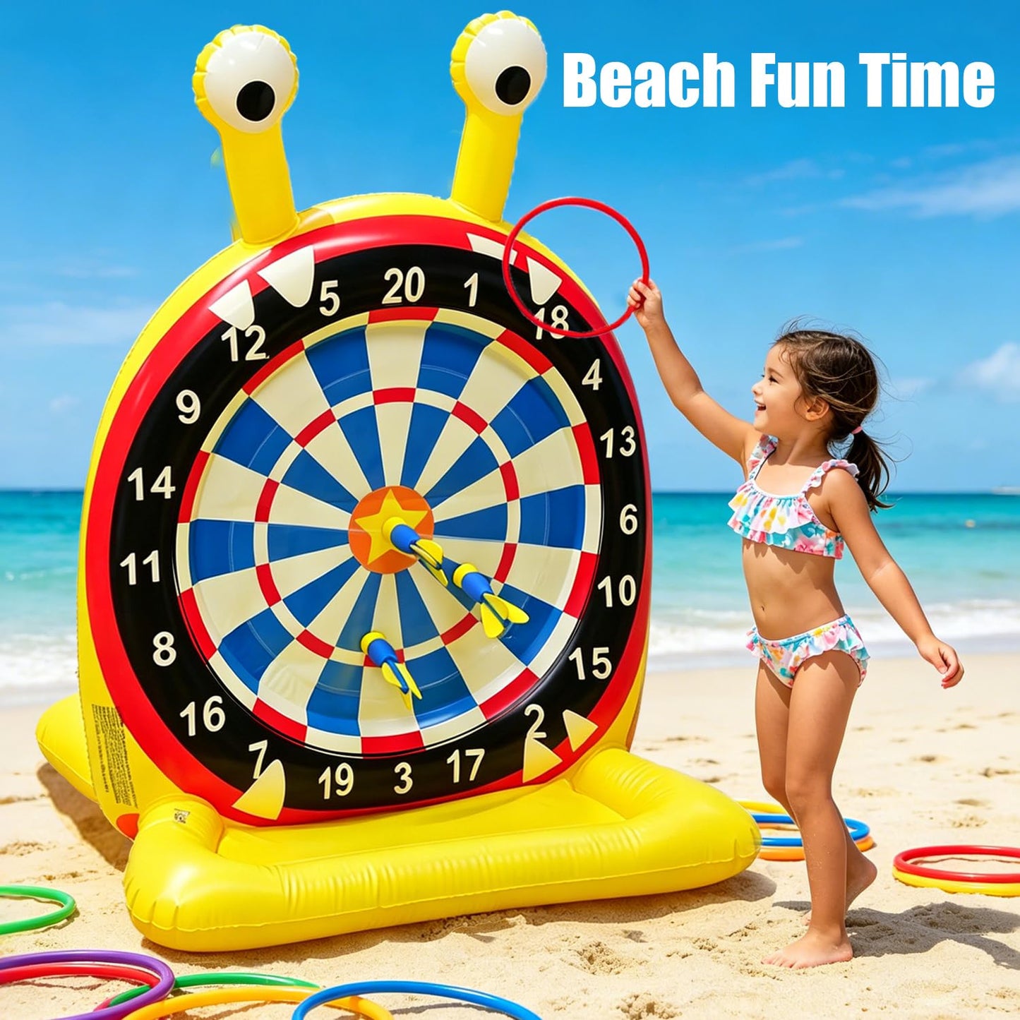 Pool Toys for Kids, Monster Inflatable Dart Board Pool, Pool Games for Beach & Backyard, Summer Water Toys for Kids Ages 8-12, Teens & Adults