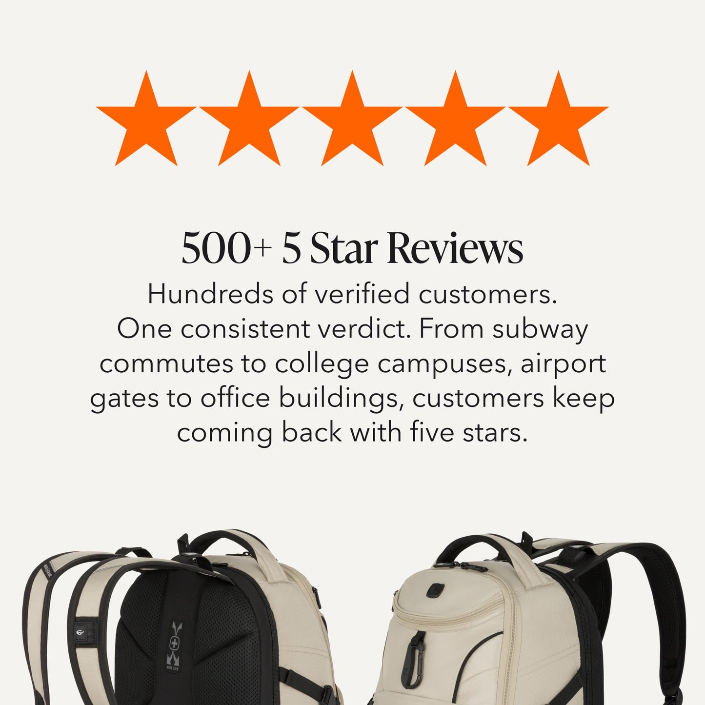 SwissGear 1900 Mini ScanSmart 16-Inch Backpack, Fits Up to 13-Inch Laptop, RFID Protection & ScanSmart TSA-Friendly Compartment, Oatmeal