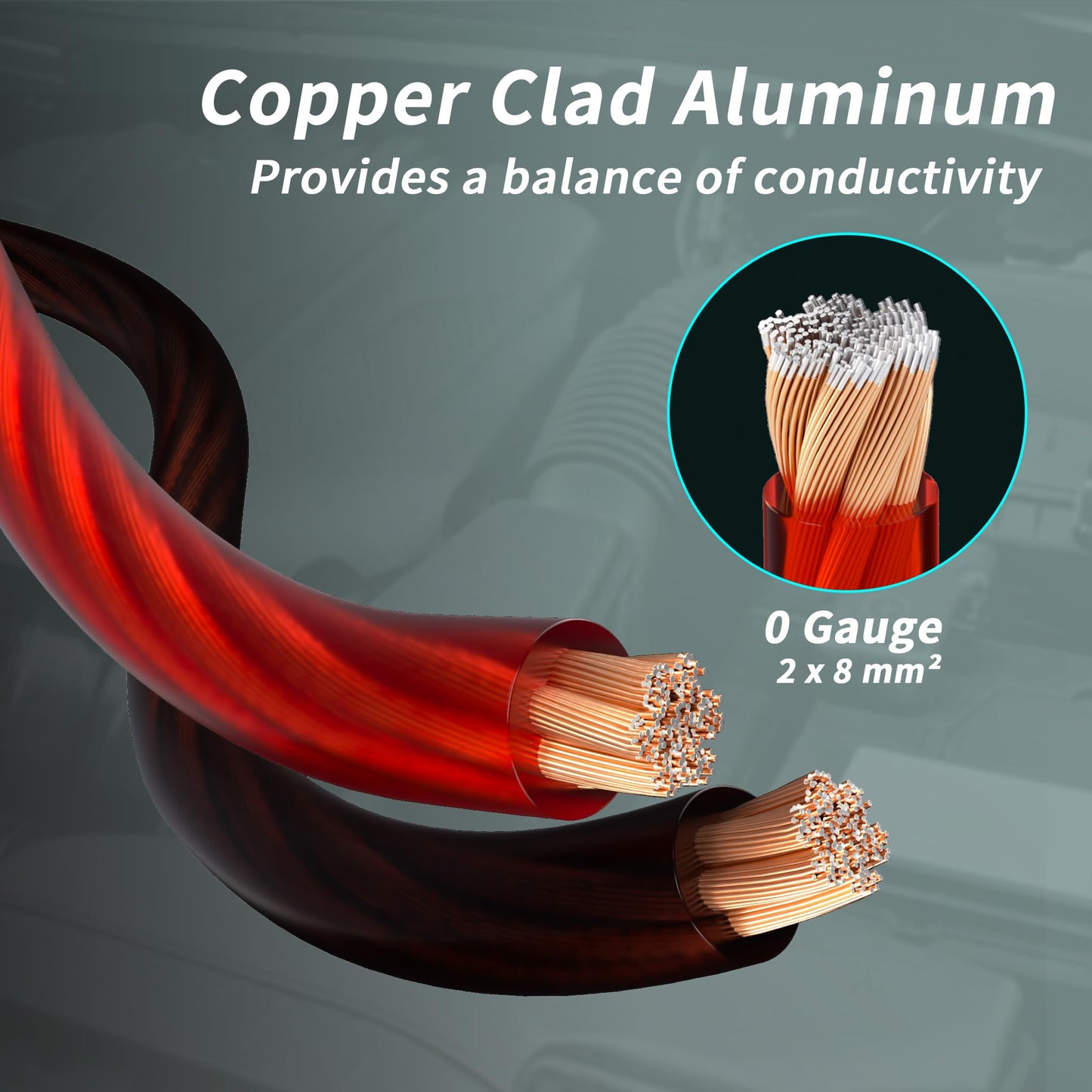 0 Gauge Wire (25FT Black + 25FT Red) CCA, Low Voltage Primary Automotive or Ground Cable, 1/0 Battery Cable, Car Audio, RV, Car Amplifier Power, Amp Wiring, Translucent Jacket