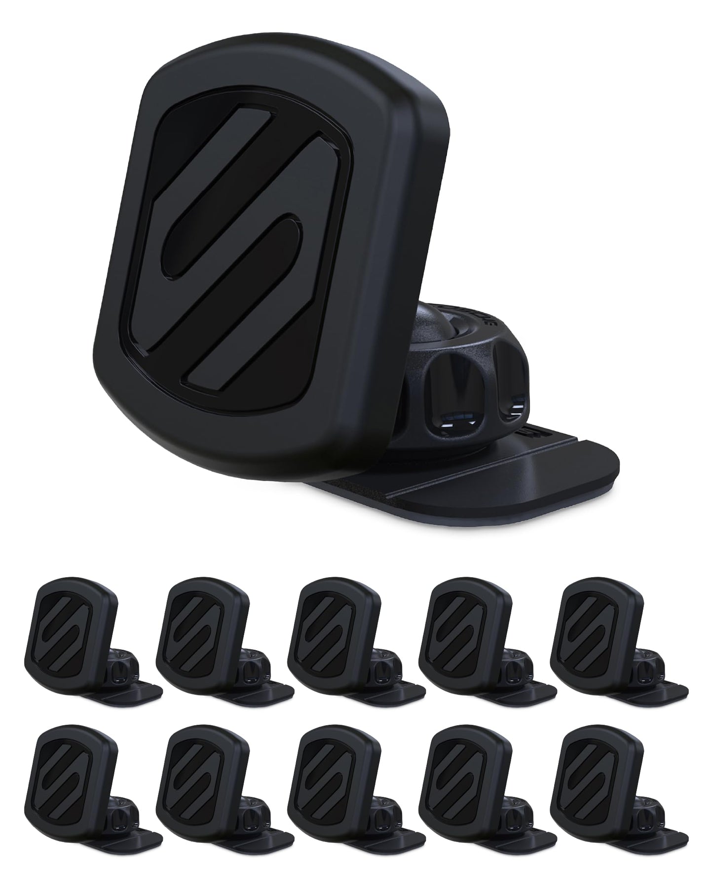 Scosche MAGDM-10KFLT MagicMount Magnetic Car Phone Mount for Dashboard, 360° Adjustable Magnet Head, Universal Cell Phone Holder for Car Compatible with iPhone Samsung & All Devices (Pack of 10)