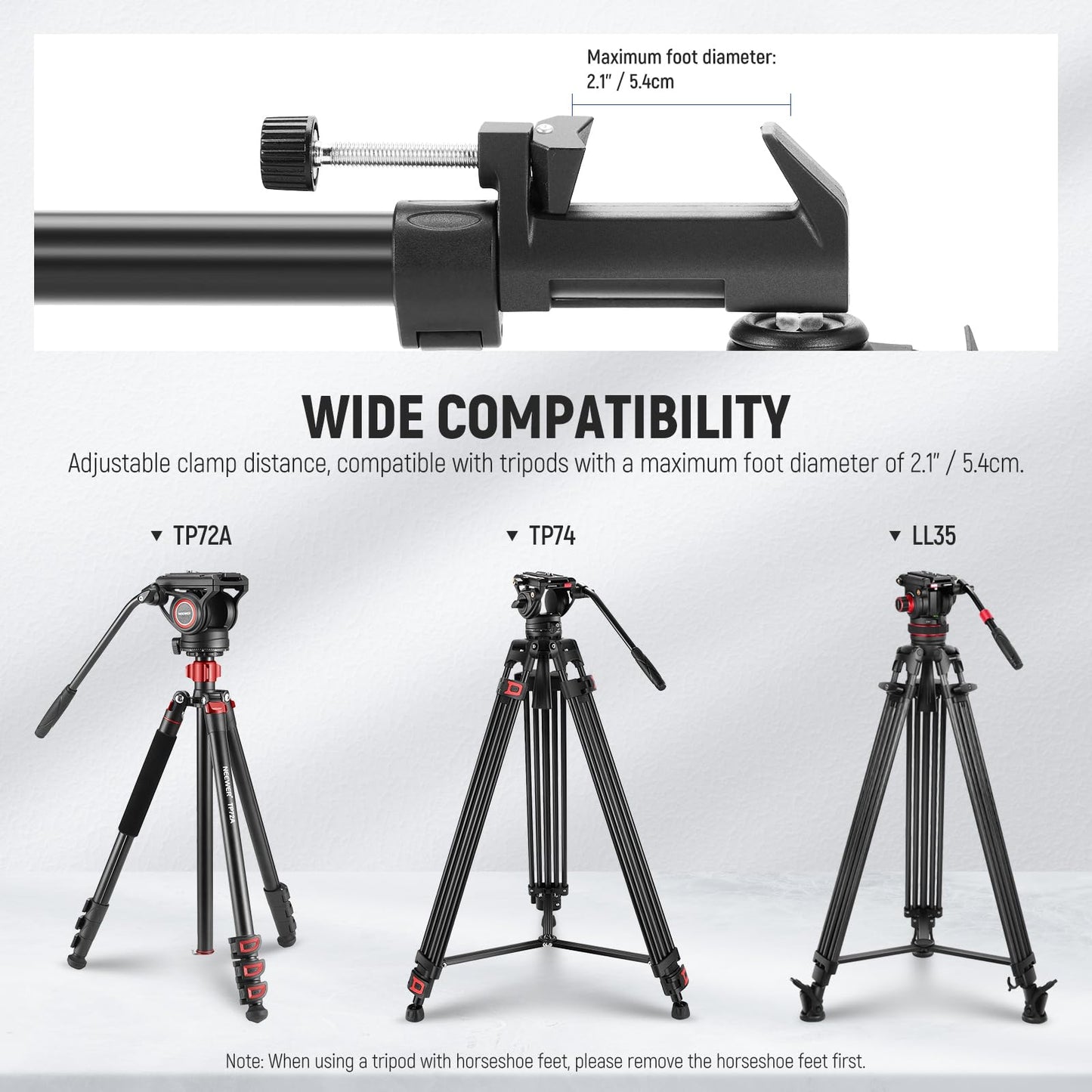 NEEWER Photography Tripod Dolly, Heavy Duty 50lbs Capacity Tripod Wheels with 3" Rubber Wheels for DSLR Cameras Camcorder Photo Video Lighting