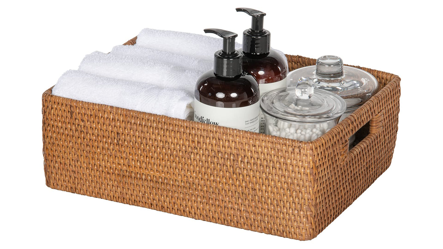 KOUBOO Laguna Rattan Shelf & Basket, Wicker Storage Basket, Ideal for Kitchen Storage Baskets Shelves, Decorative Box, Toys Home Organizer Natural