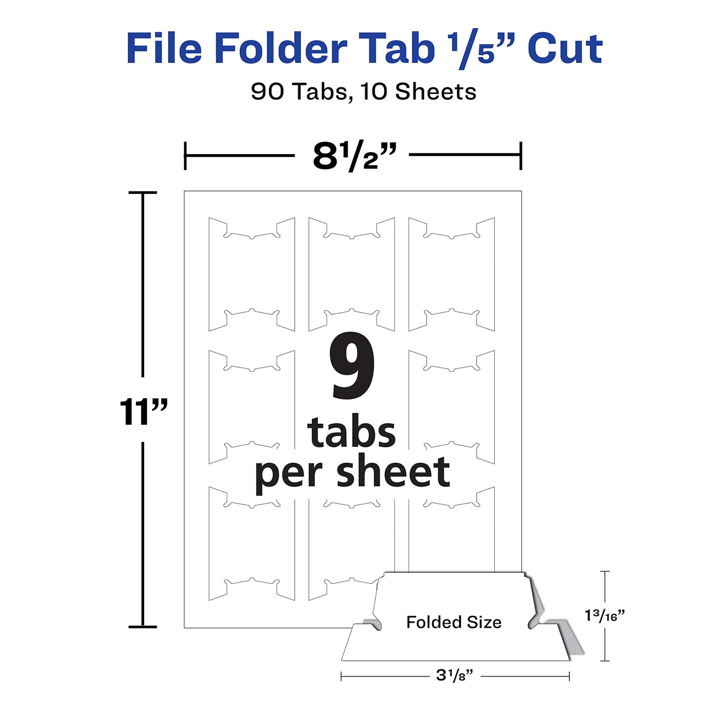 Avery Printable Hanging Tabs, 1/5 Tab, 2 1/16, White, 5 Packs (5567)