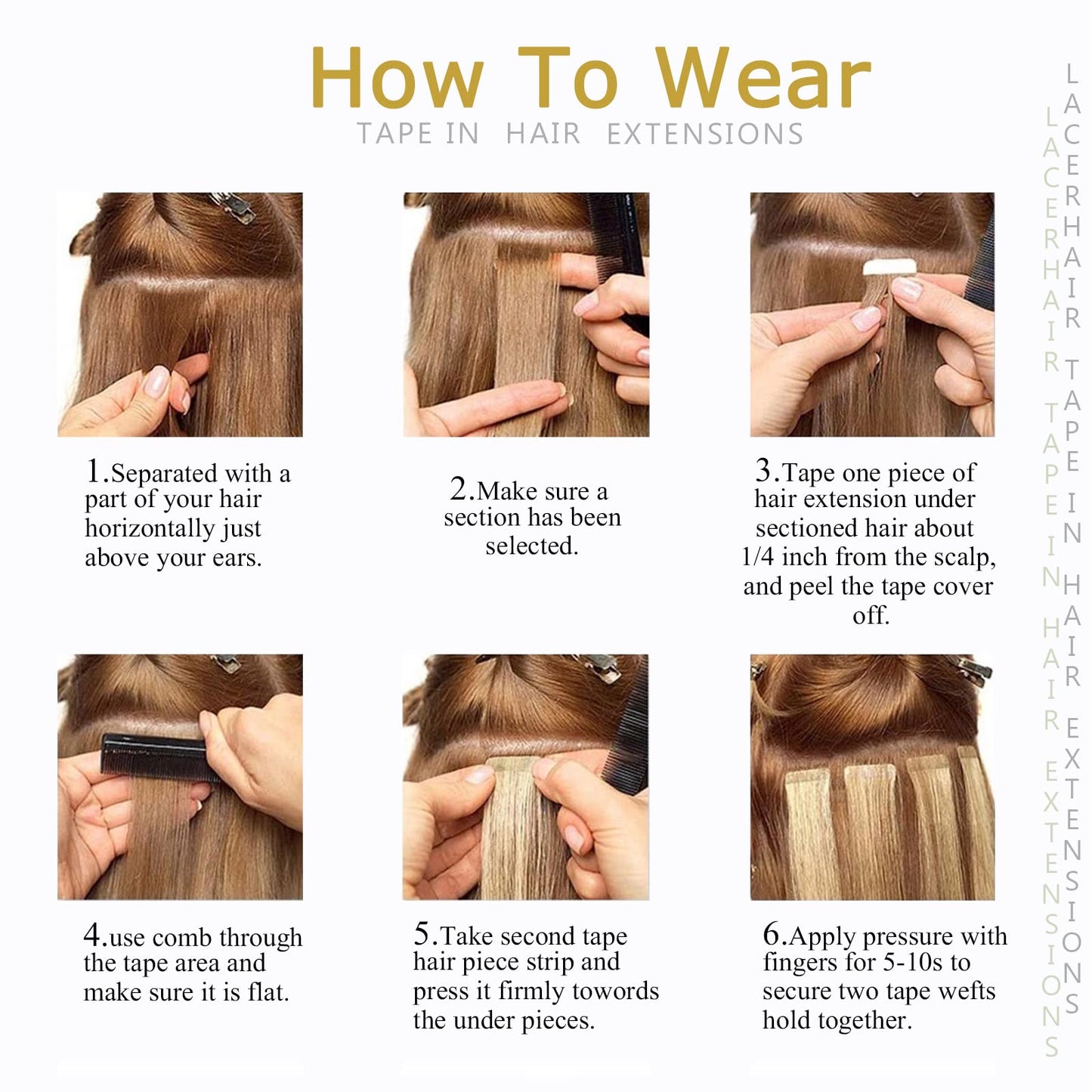 Lacer Ombre Tape in Hair Extensions Human Hair Chestnut Brown Mixed Dark Brown with Dark Brown Roots Seamless Double Sided Skin Weft Natural Hair Tape in Extensions 20 Inch 50g 20pcs