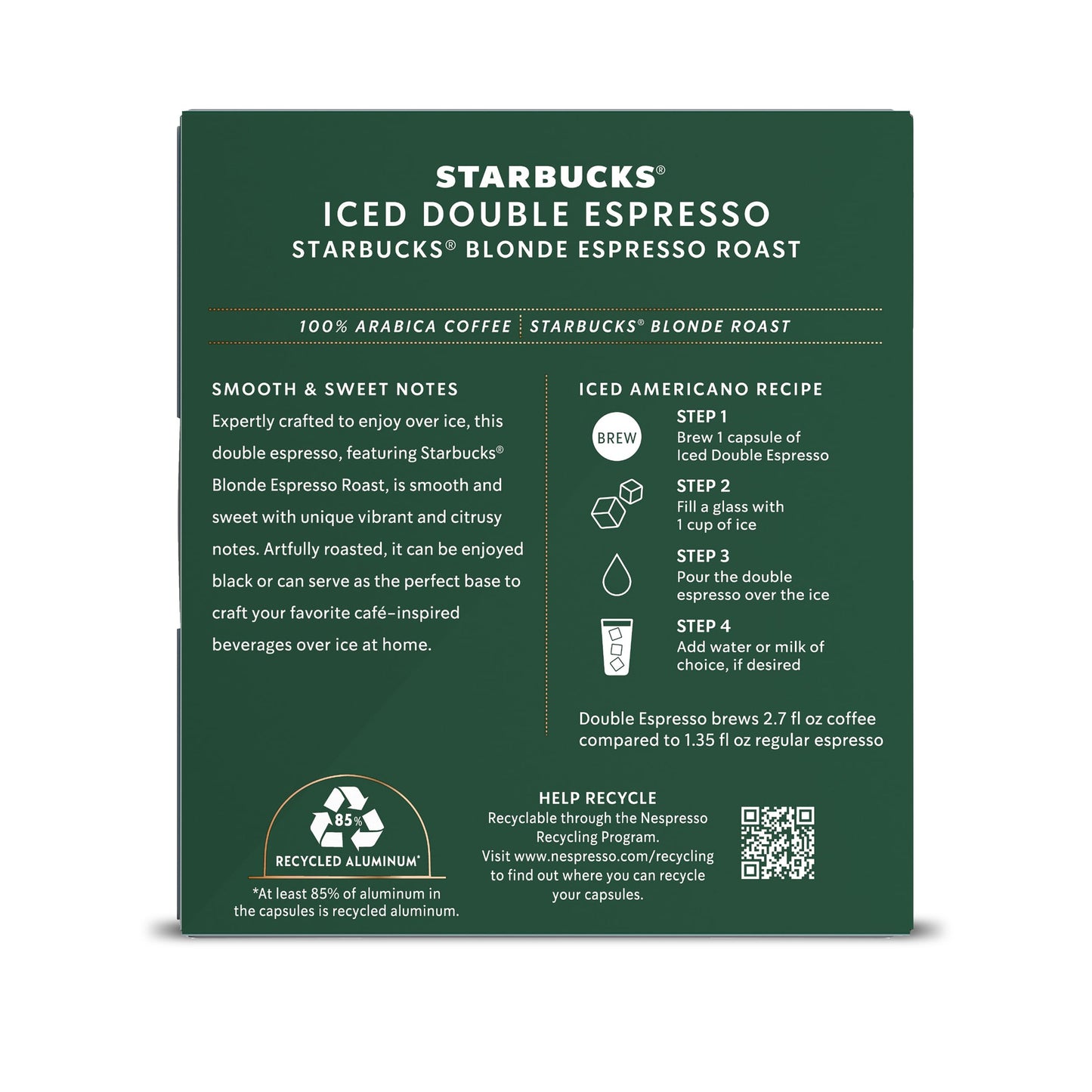 Starbucks by Nespresso Vertuo, Iced Blond Roast Coffee, 32-count Coffee Pods, Brews 2.7 oz.