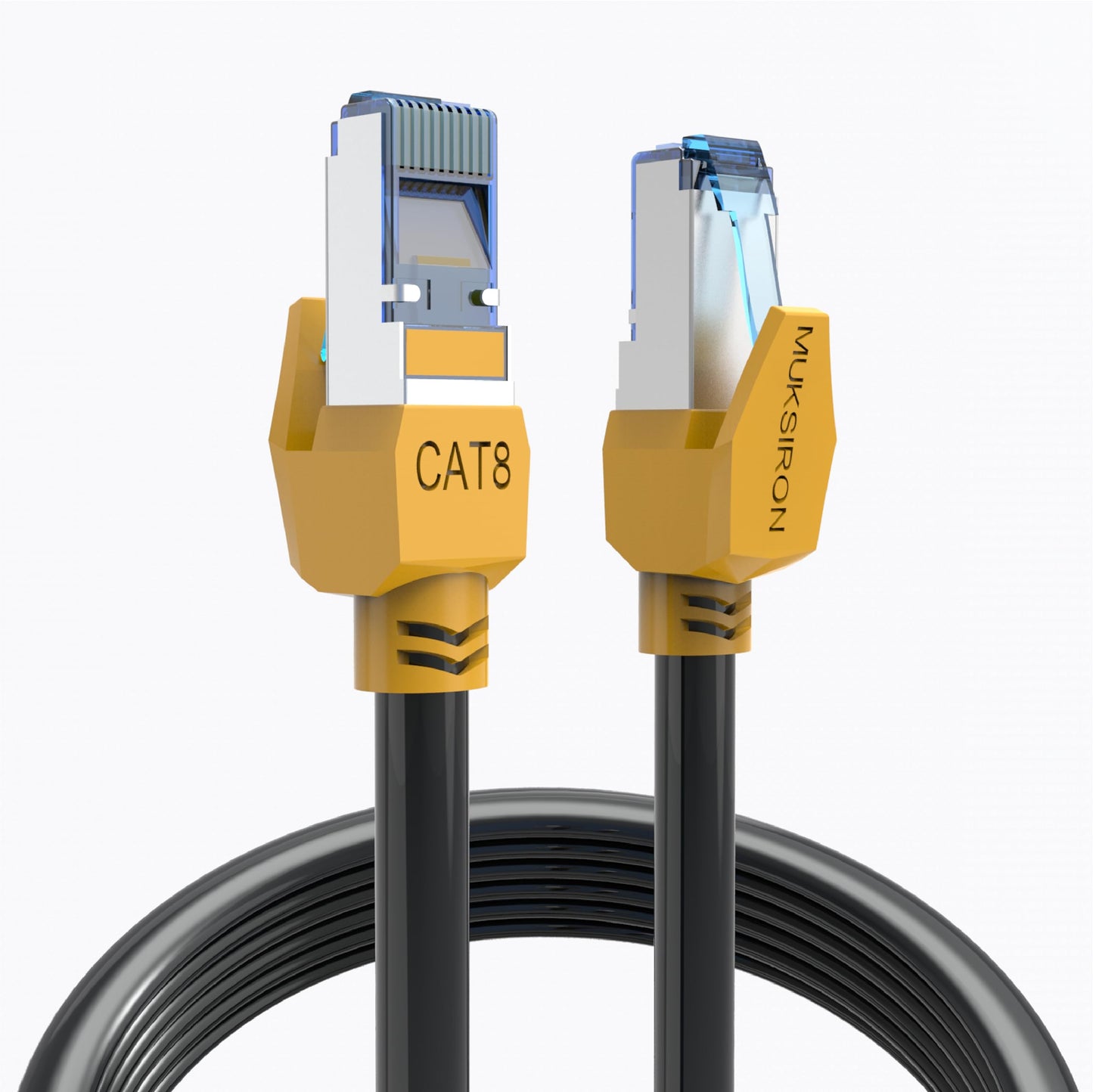 MUKSIRON Cat8 Ethernet Cable 200 FT,Outdoor & Indoor,Professional LAN Cable Shielded in Wall,Heavy Duty High Speed Internet Network Cable 40Gbps,2000Mhz with RJ45 Connector,UV Resistant for Router