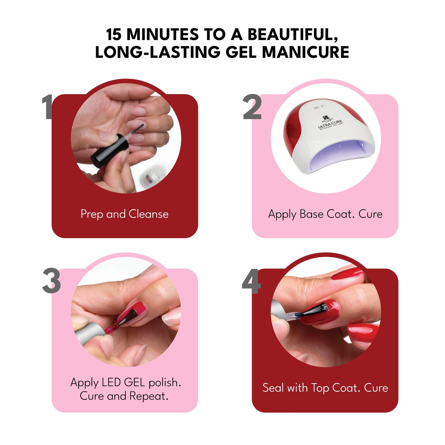 RC Red Carpet Manicure Ultra Cure 30 Salon LED Light - Fast Curing LED Gel Light for Nails, 30s Cure for All 5 Fingers or Toes, Acetone Resistant, Pedicure-Friendly, Professional Quality Nail Lamp.