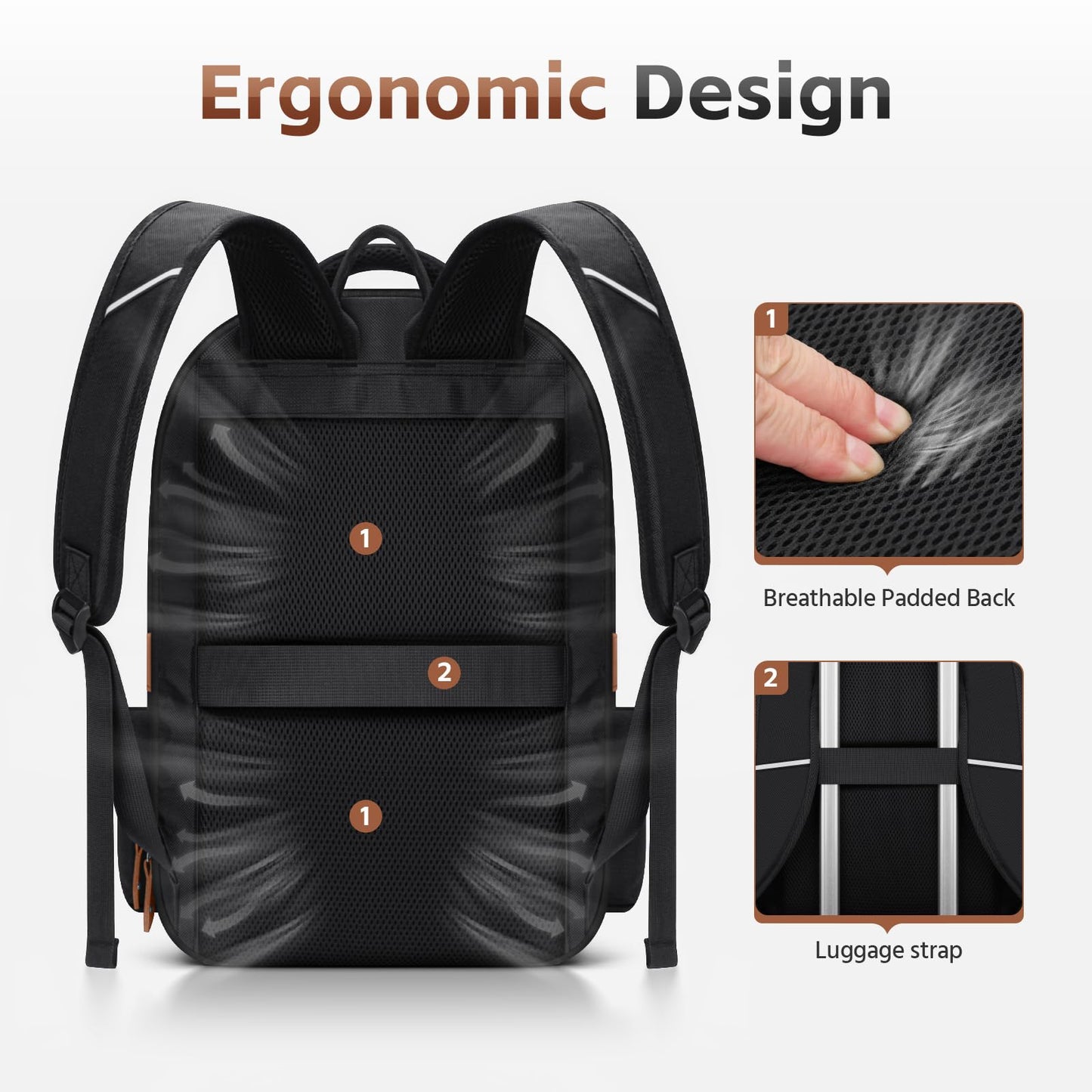 RealCool Laptop Backpack, 31L Travel Backpacks Gift for Women Men, Fits up to 15.6-17 Inch,Water Resistant College Bookbag, for School Business Trip (Black)