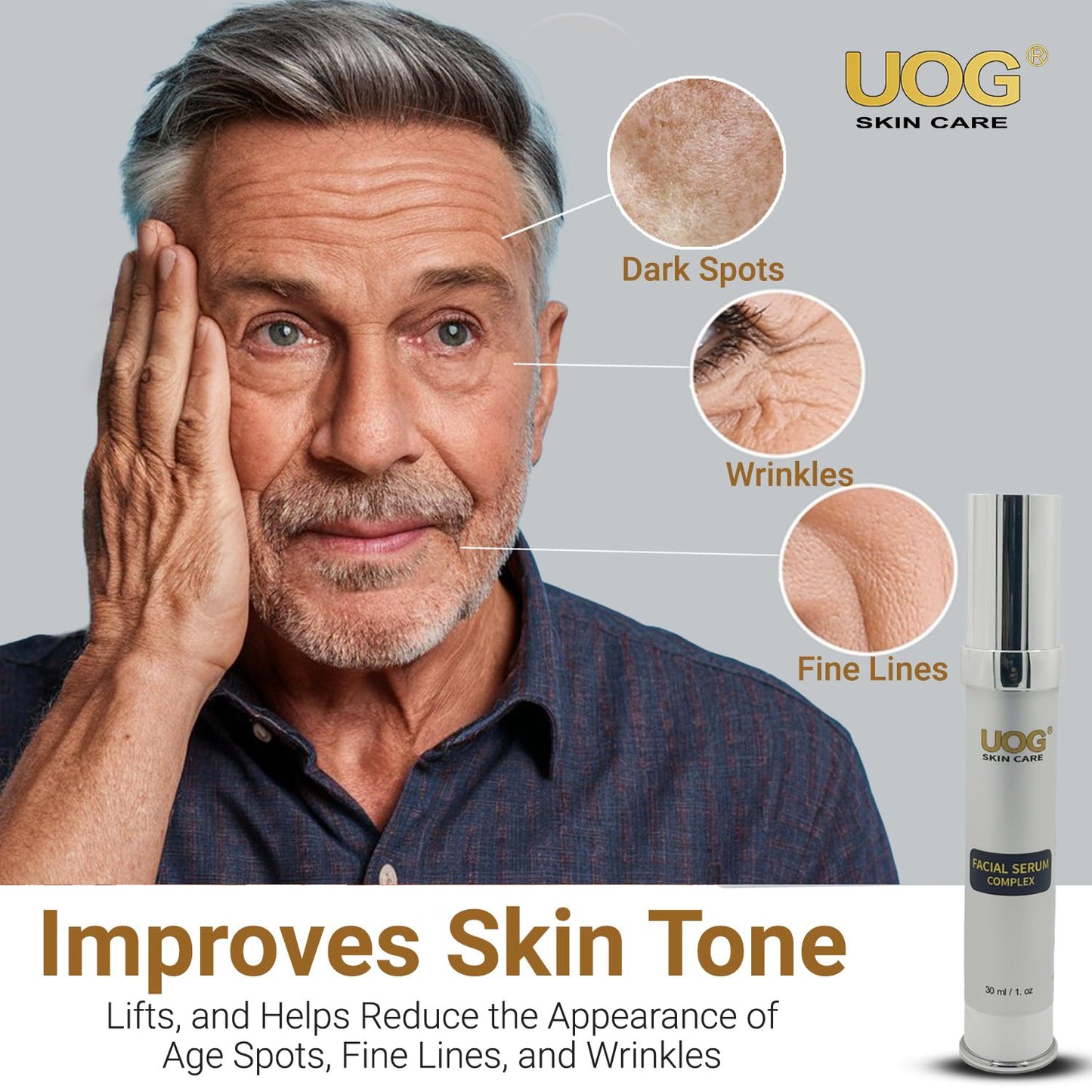 UOG Face Serum Complex – Hydrating & Firming Face Serum| Lifts, Tightens & Improves Skin Texture | Reduces Fine Lines & Wrinkles for Face, Neck & Jawline | Advanced Skin Recovery 50ml/1.7oz