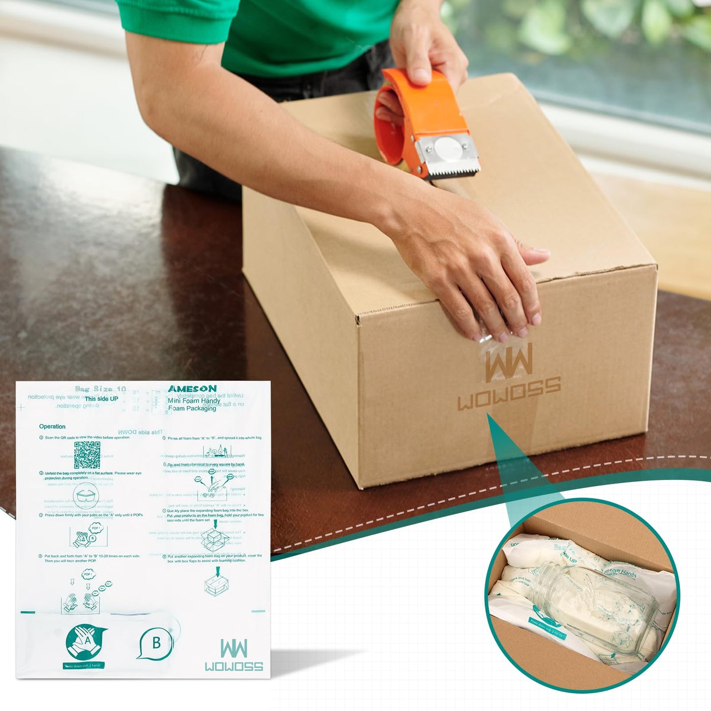 WOWOSS 16 Pack 16"x14" Expanding Packing Foam, Expanding Foam for PC/Electronic Components/Equipment/Fragile Items, Rapid Expansion, Stable & Secure, Easy to Use - Essential for Moving