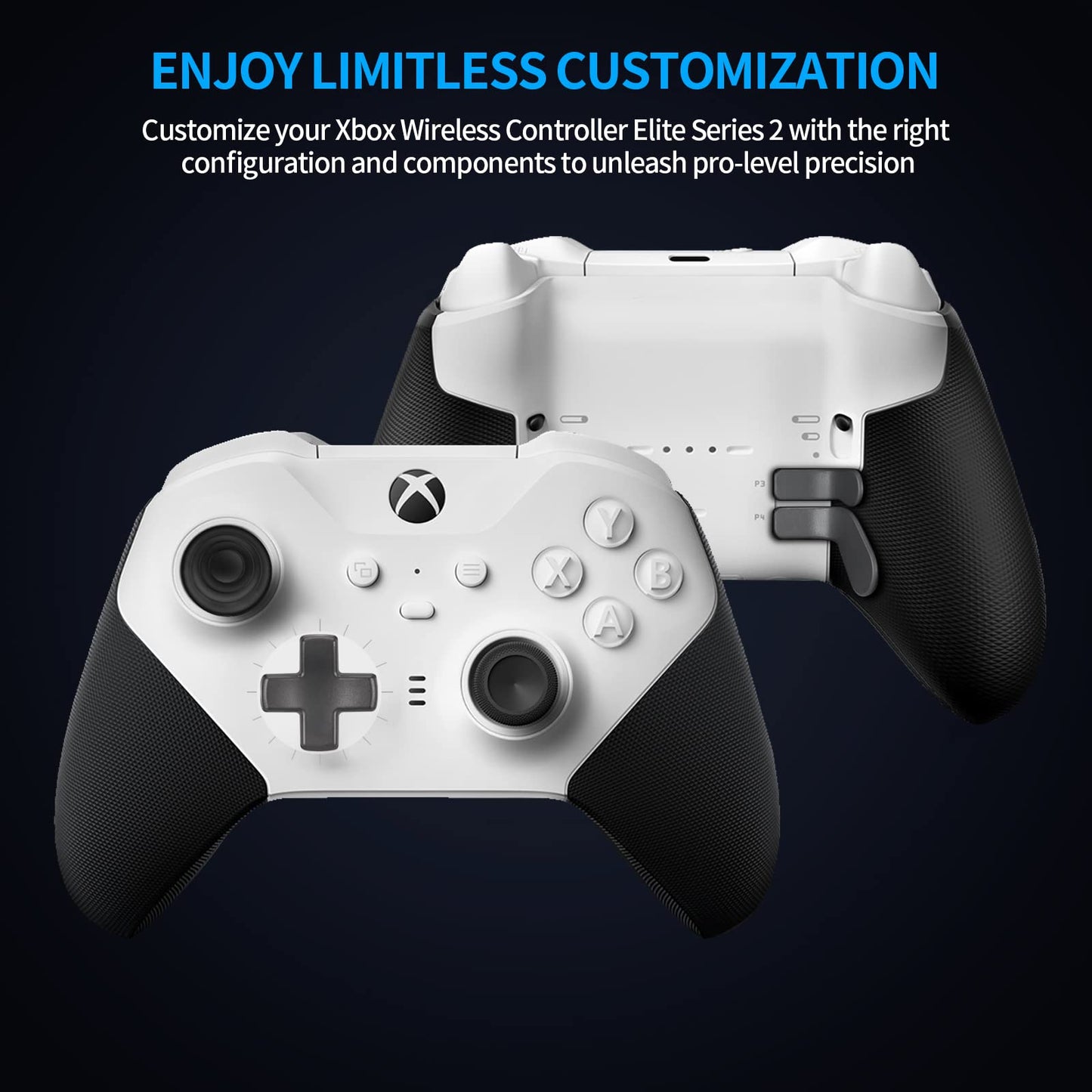 Complete Component Pack for Xbox Elite Controller Series 2 - Accessories Replacement Parts Repair Kit with Storage Case, Charging Dock and Charger Cable, 4 Thumbsticks, 4 Paddles, 1 D-Pad