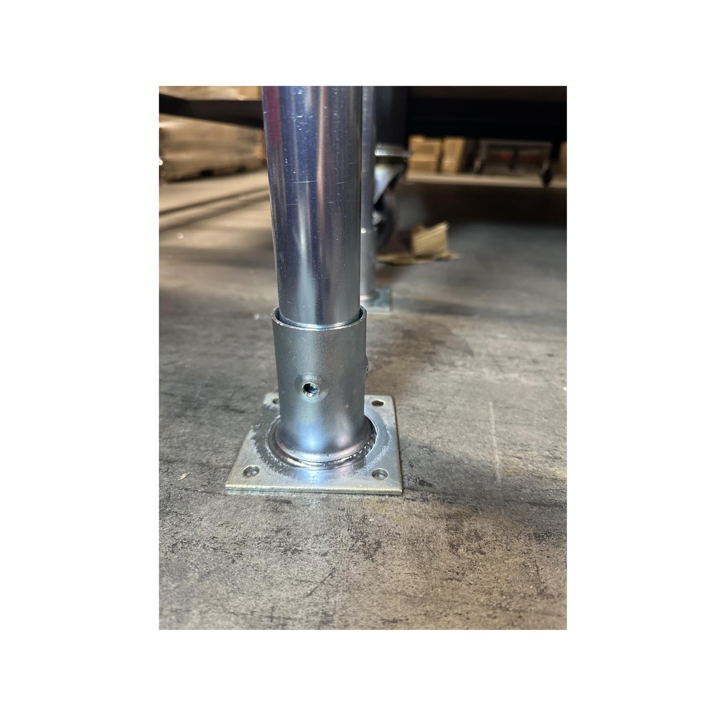 Generic Galvanized Steel Flange for 1-5/8 OD Tubing (4 Pack) (Perfect for Mounting Stainless Worktables, Equipment stands, and kitchen equipment legs., Gray