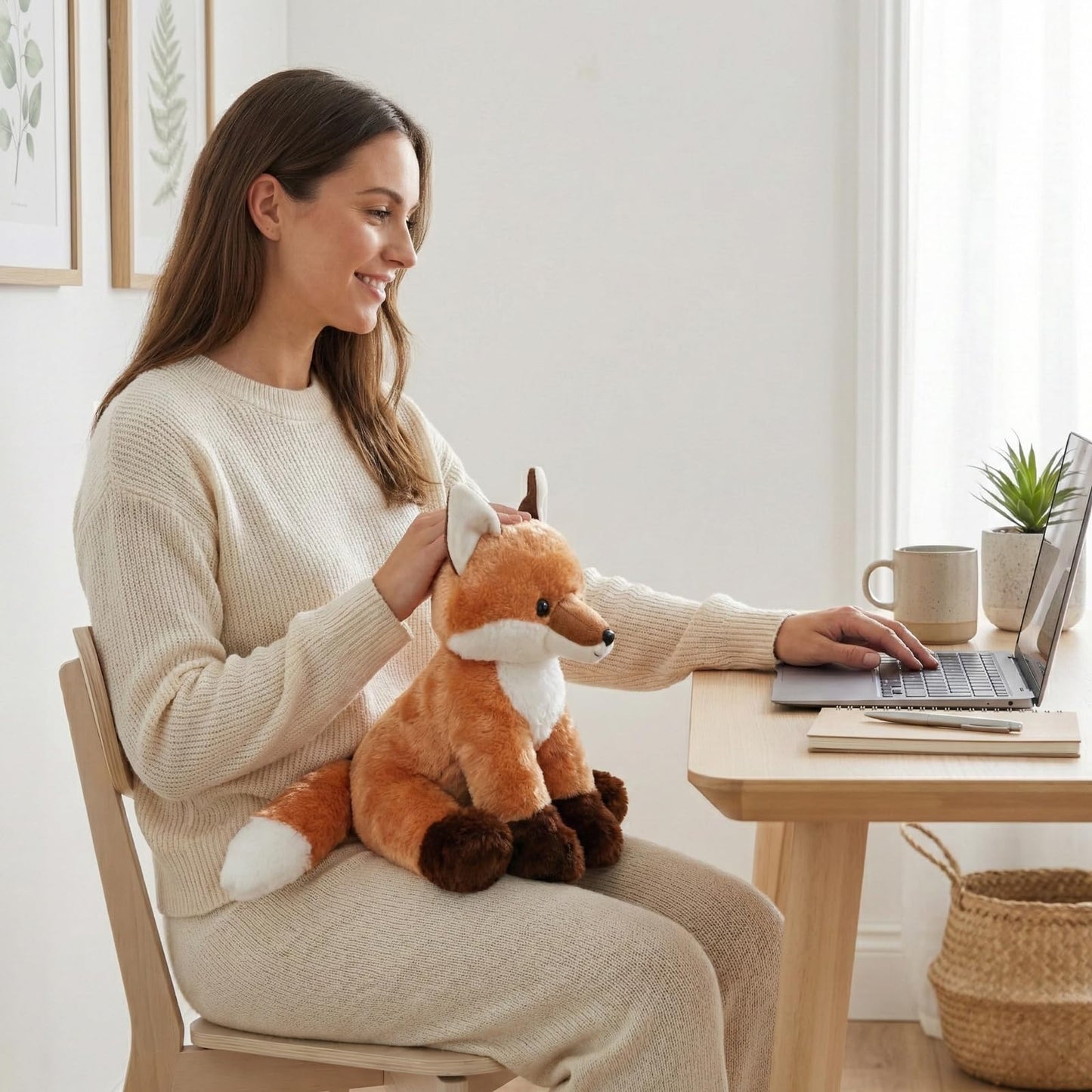 WEIGEDU Stuffed Fox, Red Fox Stuffed Animal Plush Toy with Big Tail for Kids Boys Girls Birthday Bedtime Gift, 13 inches