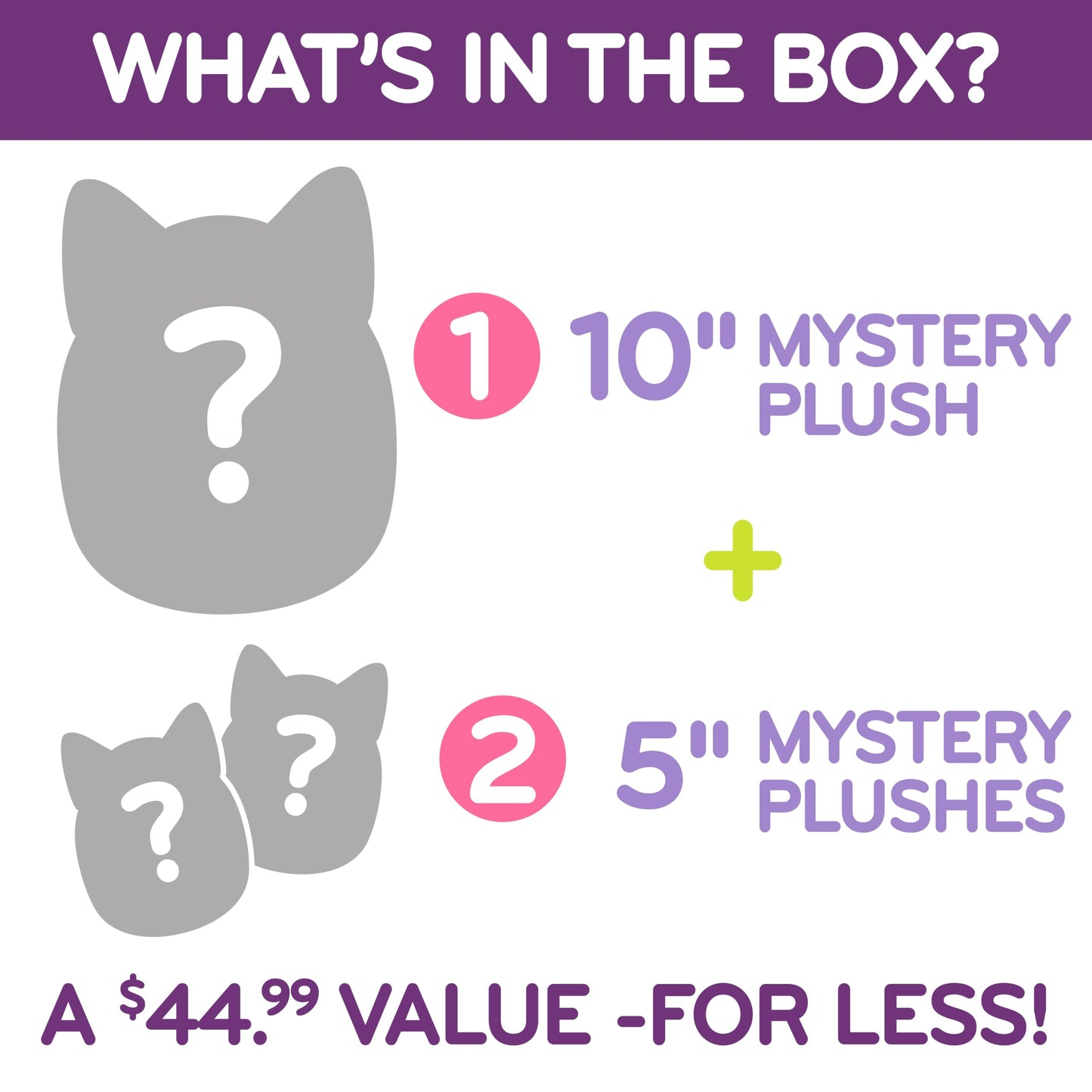 Squishmallows Mystery One 10" & Two 5" 3-Squish Value Pack - Get ONE Jumbo & Two Mini Jazwares Plush for Less - Collectible Soft & Squishy Stuffed Animal Toy - Gift Set for Kids, Girls & Boys