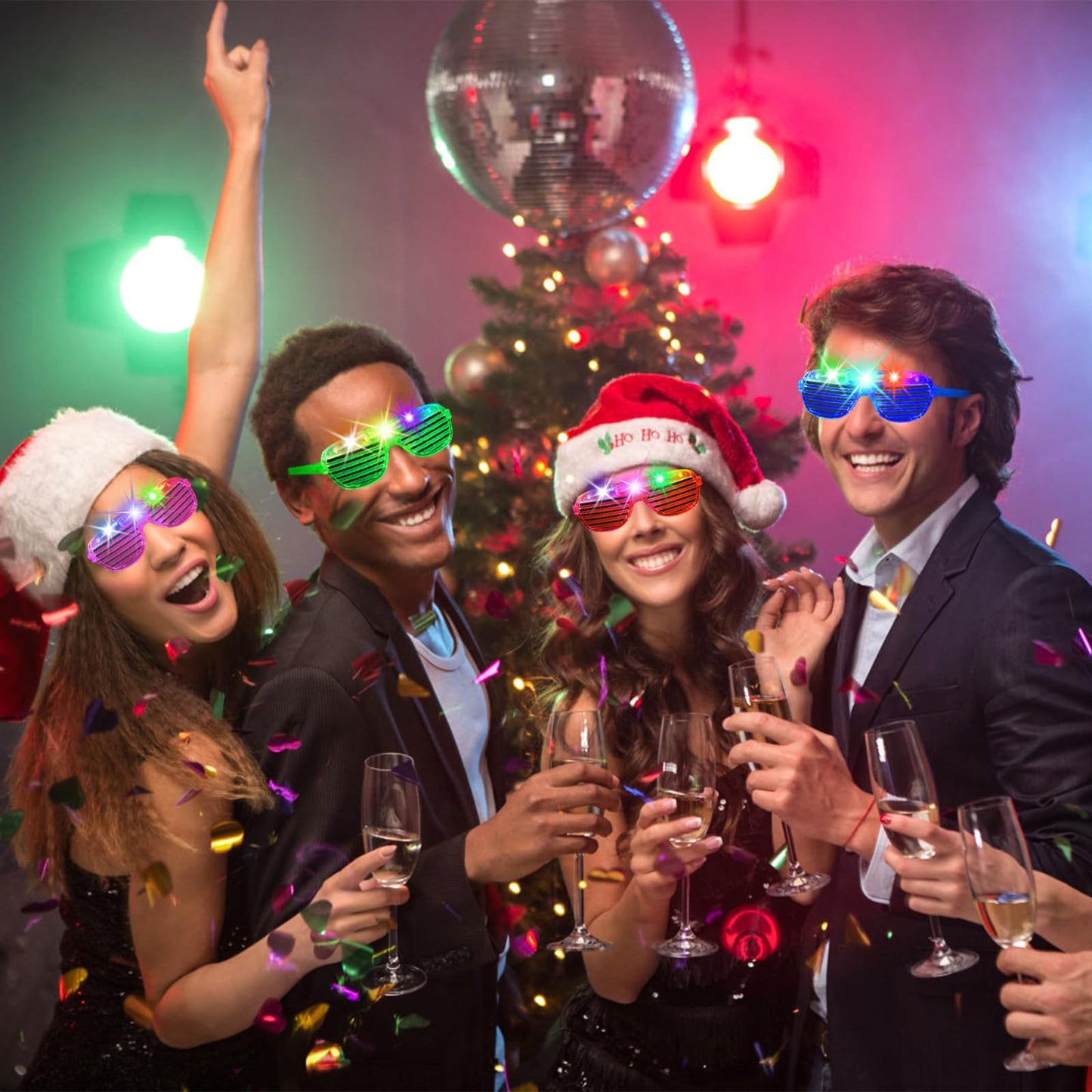 OLUPP 84 PCS LED Glasses, 5 Colors Light Up Glasses with 3 Light Modes, Glow in The Dark Party Supplies, Glow Glasses for Rave Party,Wedding, Birthday, Concert, New Year, Carnival