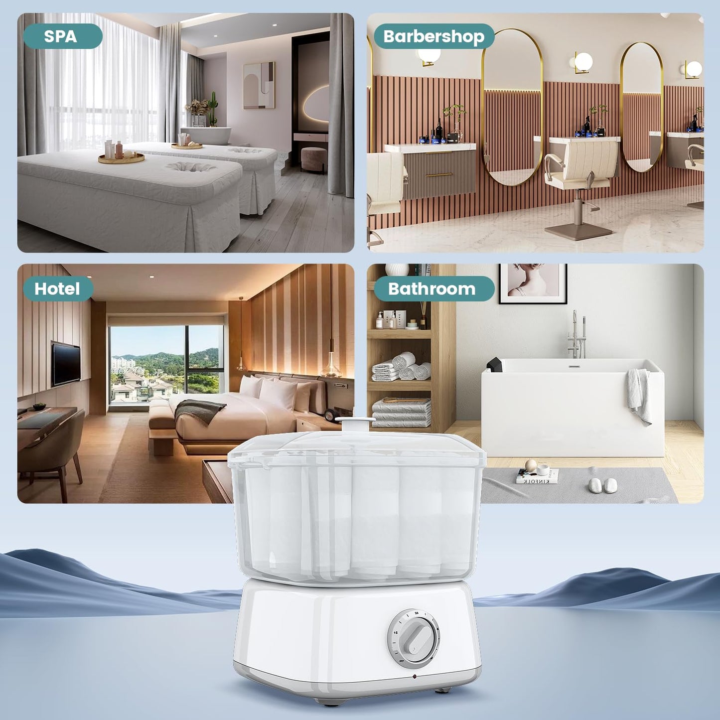 StateRiver Hot Towel Warmer, Rapid Heating Towel Steamer for Facials can Hold 12 Mini Wet Towels, Portable Mini Towel Warmer for Bathroom,Spa and Salon.