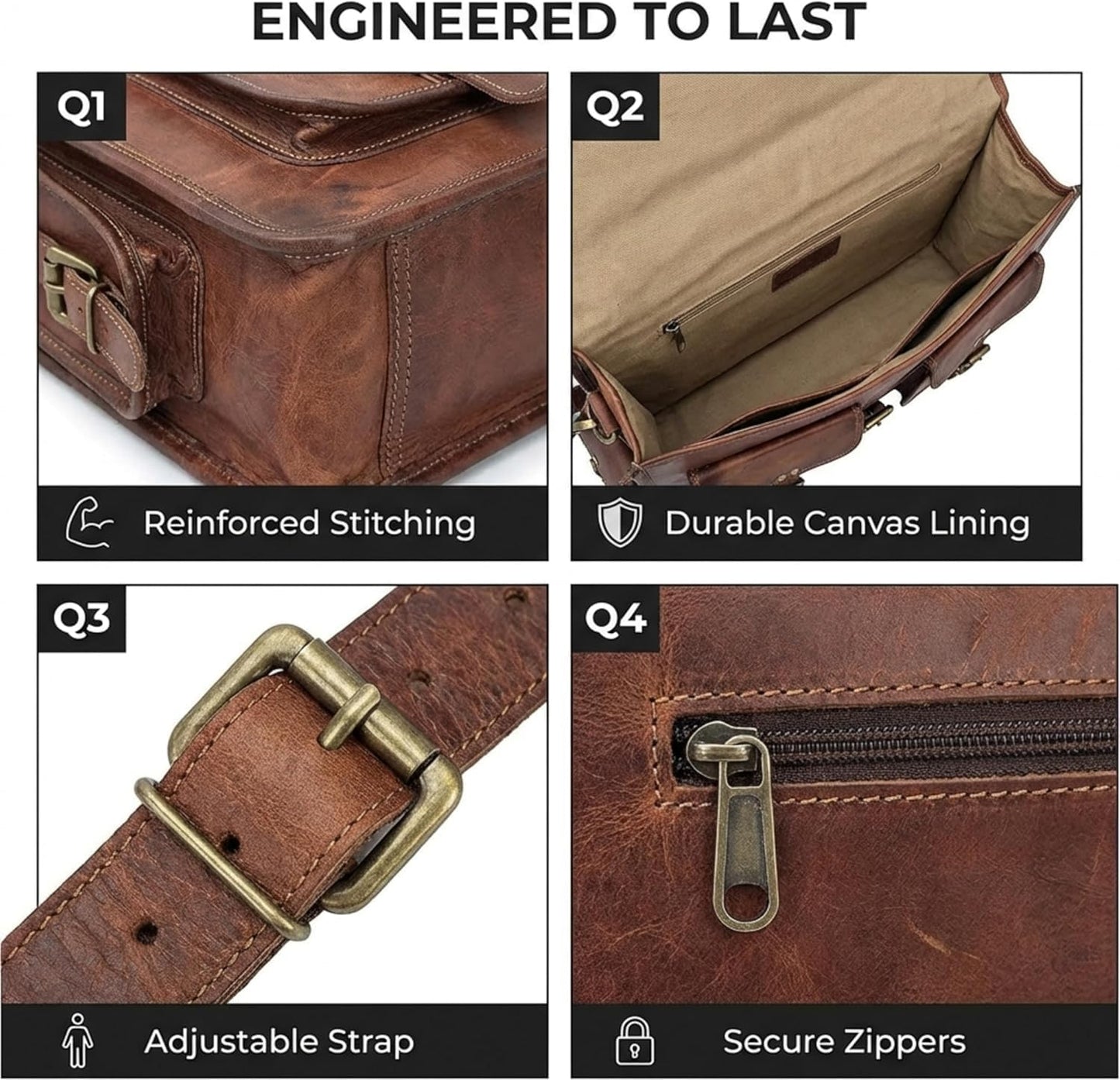 cuero DHK 14 Inch Vintage Handmade Leather Messenger Bag for Laptop Briefcase Best Computer Satchel Distressed Bag