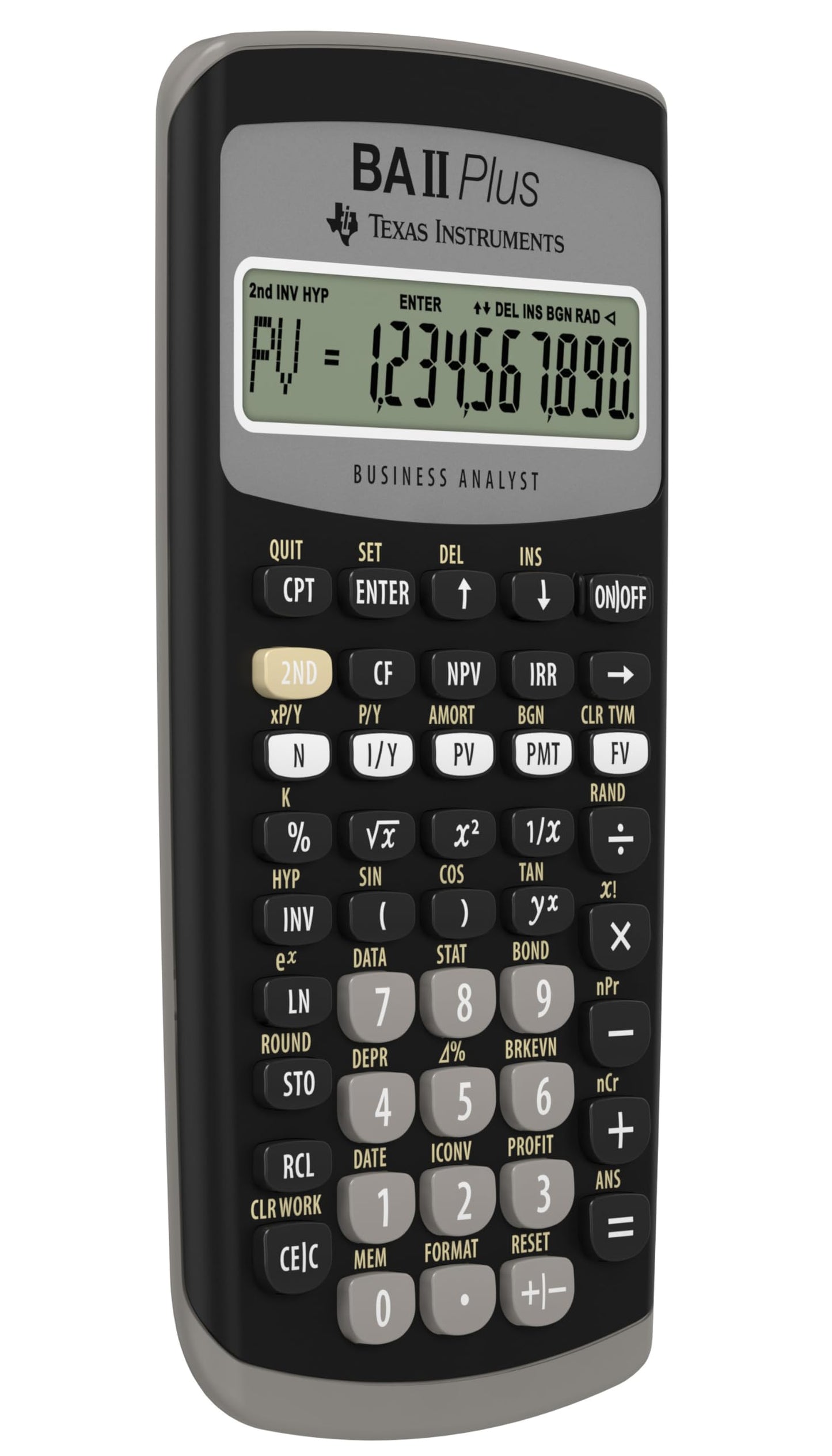 Texas Instruments IIBAPL/TBL/1L1 BA II Plus Financial Calculator, Black, small