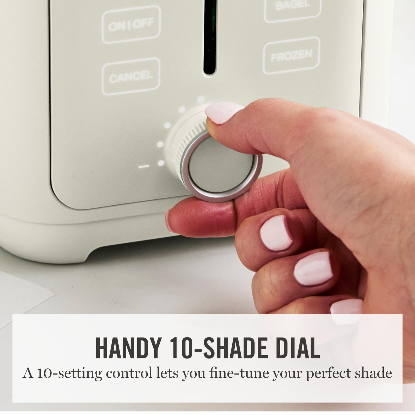 Martha Stewart 2 Slice Toaster, 10 Shade Settings with Defrost, Cancel, Bagel & Gluten-Free, Extra-Wide Self-Centering Slots for Waffles & Artisan Bread, Removable Crumb Tray, Cord Wrap, Linen Cream