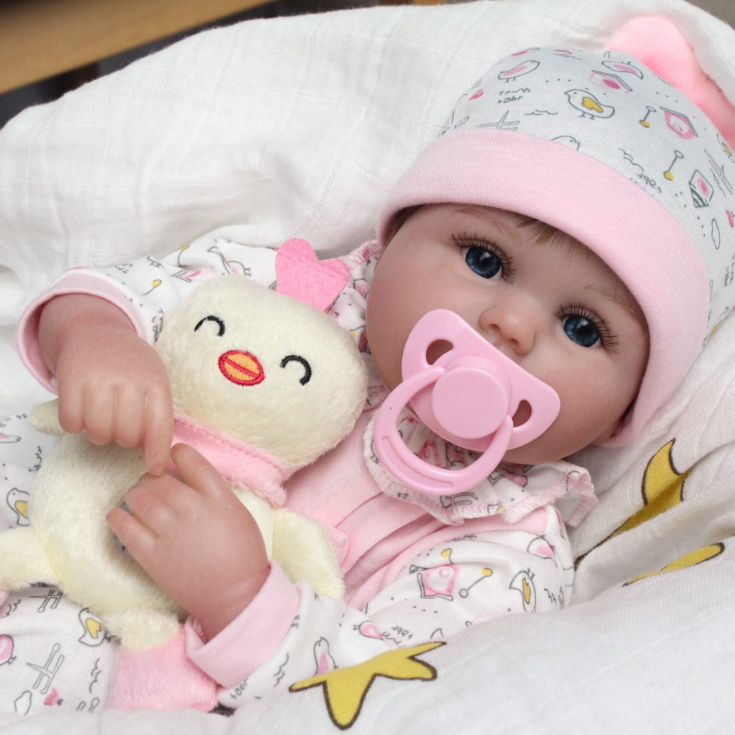 Kaydora Reborn Baby Doll - 16 Inch Realistic Newborn Girl, Lifelike Silicone Doll with Soft Weighted Body, Kids Gift Box for 3+