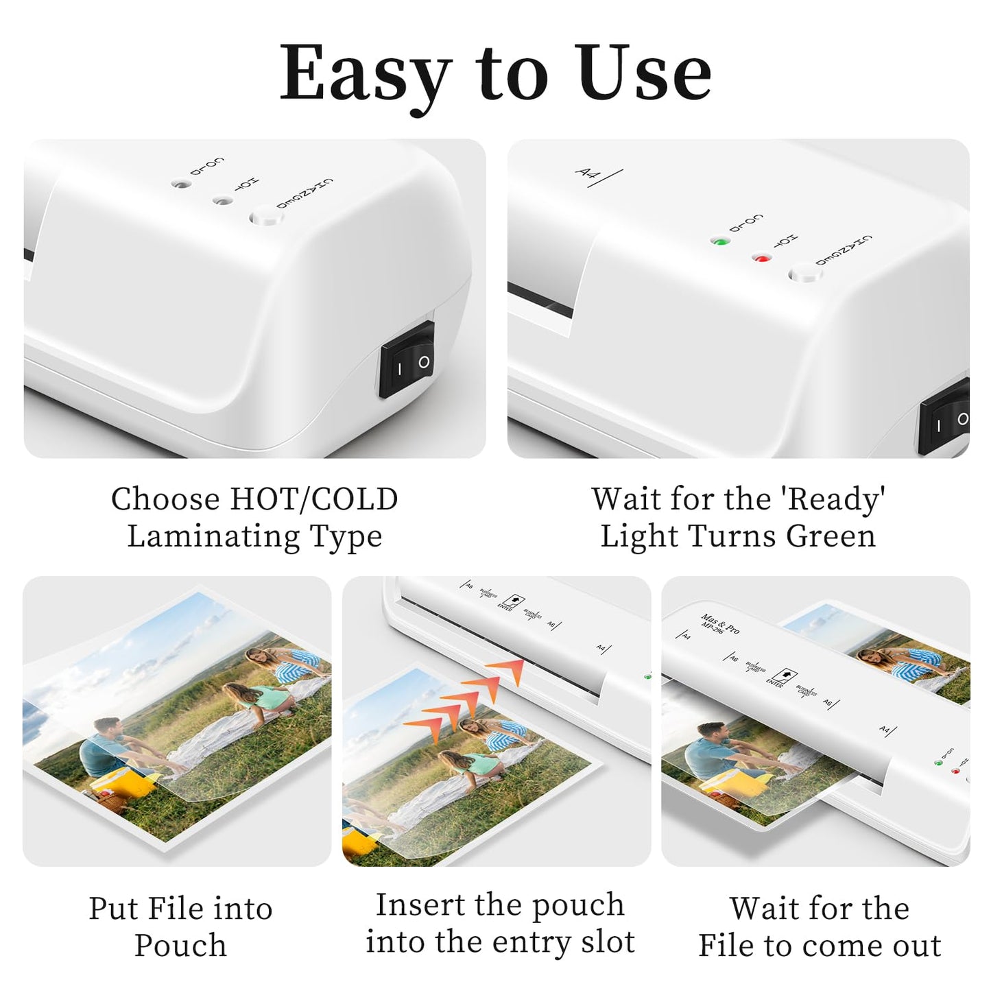 9 Inch Thermal Laminator Machine with 40 Laminating Sheets