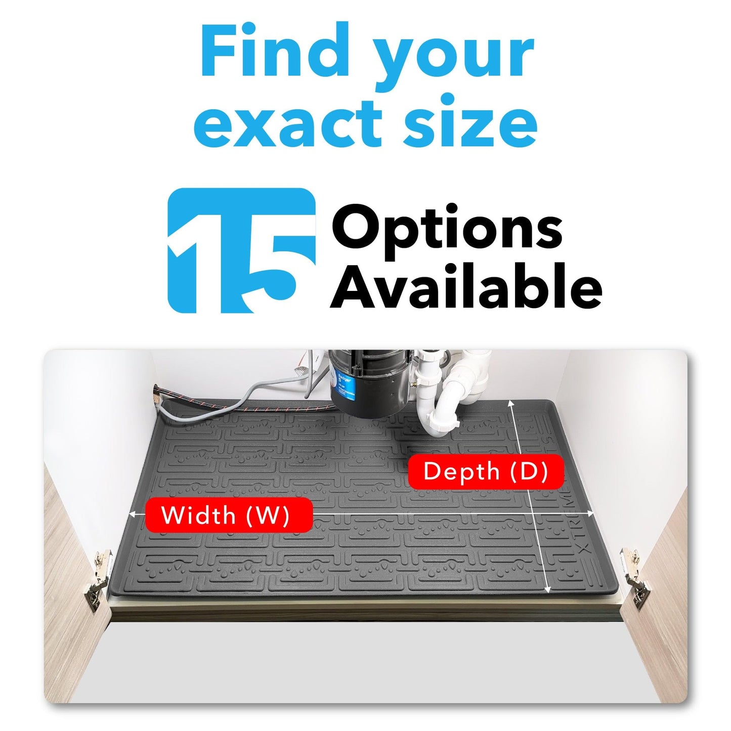 Xtreme Mats - Waterproof Under Sink Mat for Kitchen & Laundry Cabinets, 22" Depth Cabinet Shelf Protector, Flexible Under Sink Drip Tray Liner (Beige, 37" 1/4 x 22 1/4)