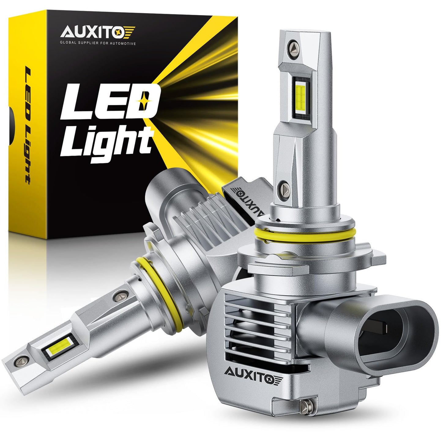 AUXITO 9005/HB3 LED Bulb, 1000% Brighter, 3 Min Quick Install, 20 Years Lifespan, No Flicker, 99% Compatibility