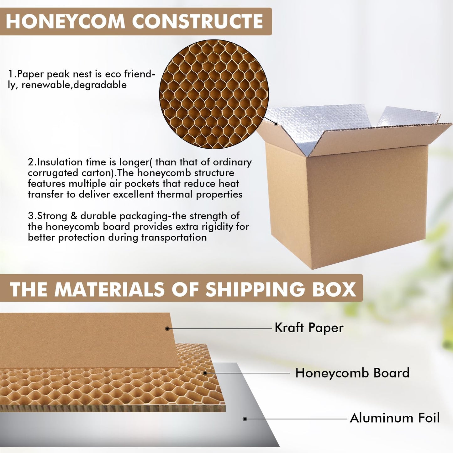 aromeili Insulated Shipping Boxes for Shipping Frozen Food-15.7" x 11.8" x 7.87" (6 Pack),Large Foil Cooler Carton Moving Kits for Mailing Packing,Reusable Cold Shipping Box with Insulation