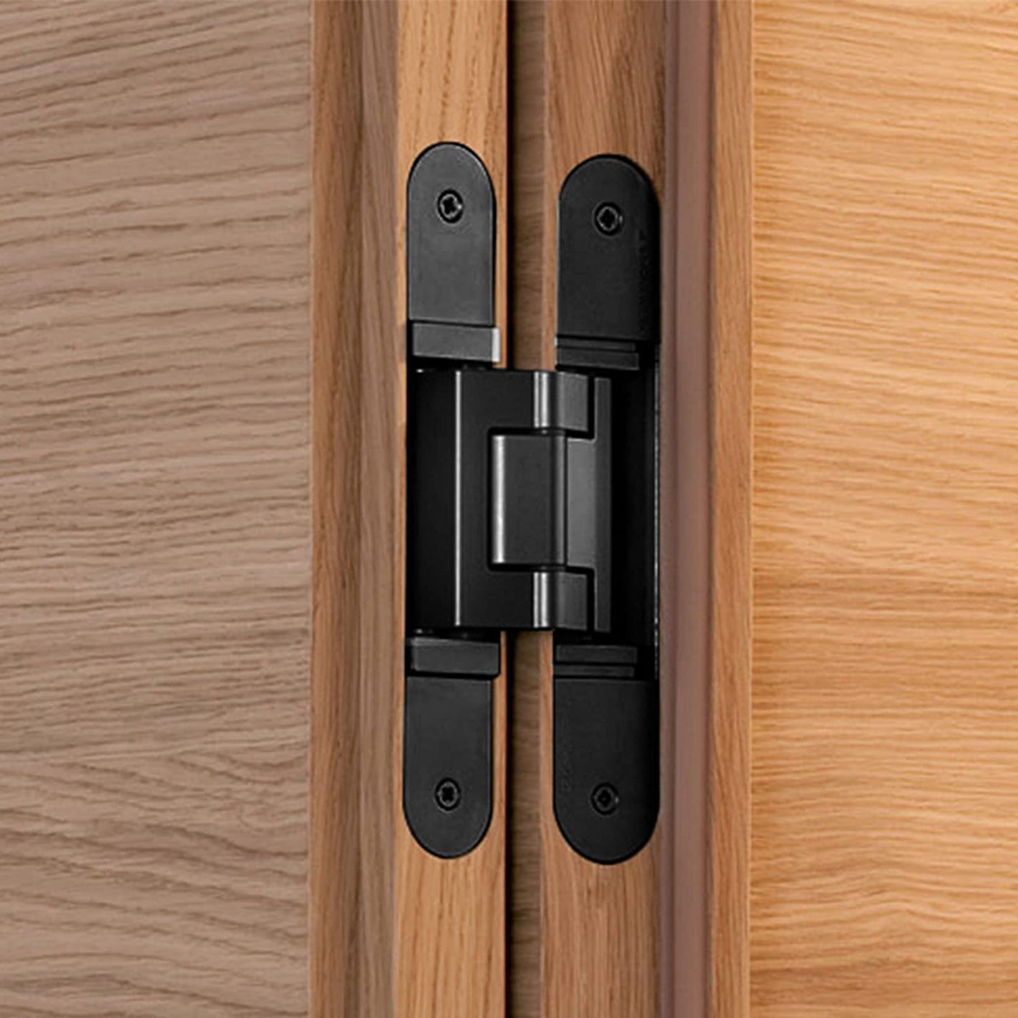 MARNER 2 Set 6 Inch Hidden Door Hinges Zinc Alloy Heavy Duty Invisible Hinge 180 Degree Swing Concealed Hinge 3 Way Adjustable Butt Hinge 6 x 2.5 x 1 Inch Black (2 Hinges)