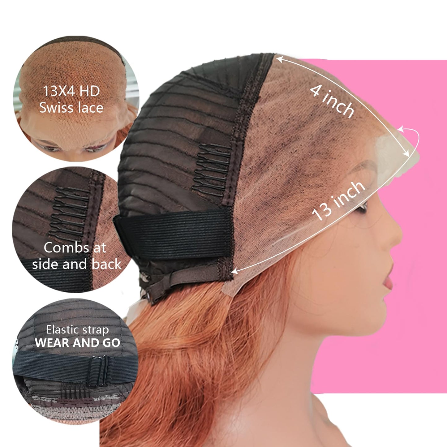 Ombre Lace Front Wigs Human Hair 250 Density Wig 13x4 Loose Body Wave HD Lace Front Wigs 250 Density Glueless Wigs Human Hair Pre Plucked Double Drawn Human Hair Wigs for Black Women 22 Inch