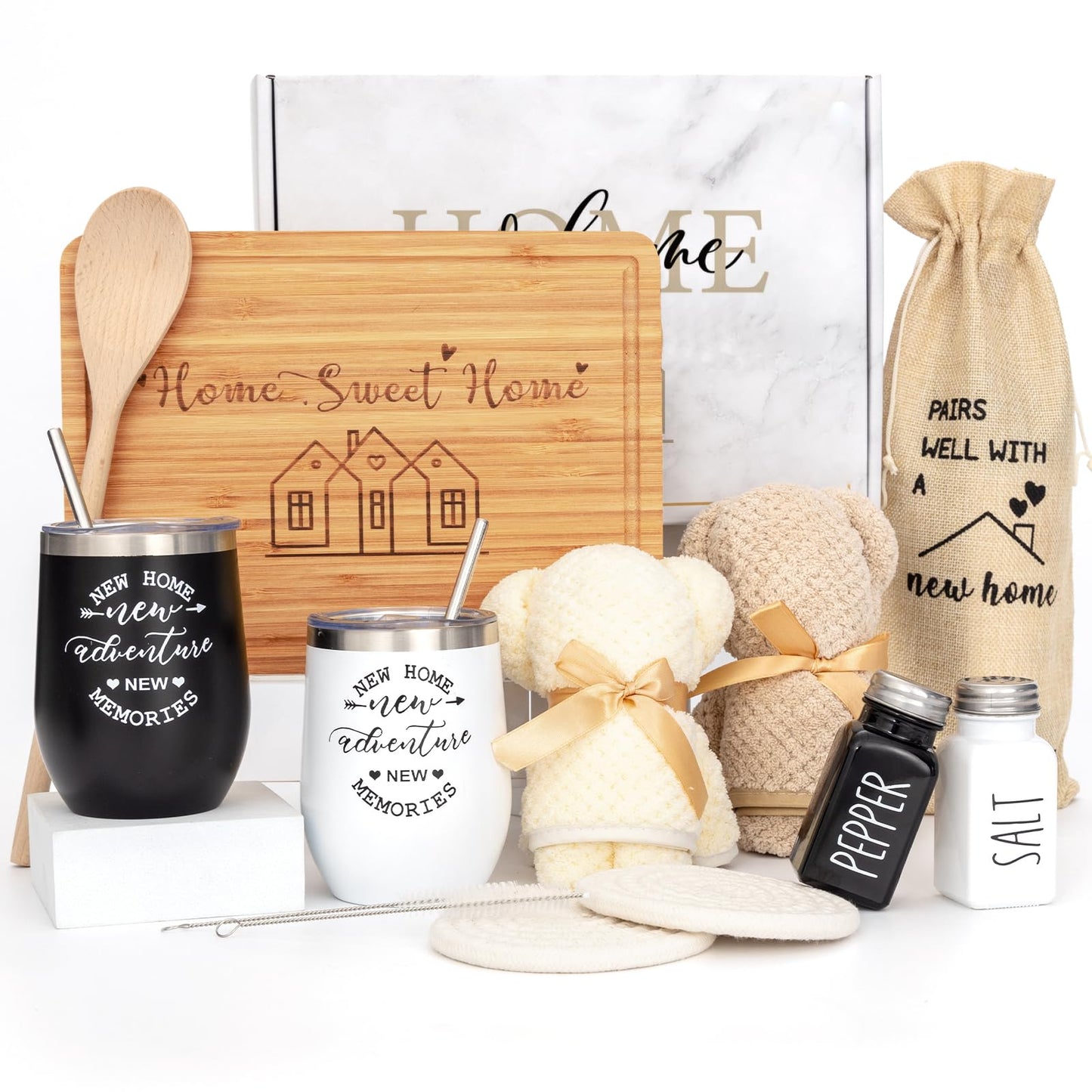 YLOVAN House Warming Gifts New Home (11 Piece Set), Unique Housewarming Baskets for Couples, Clients, Women, Men, Closing Gift for Home Buyers Realtors, Welcome First Apartment Essentials Ideas