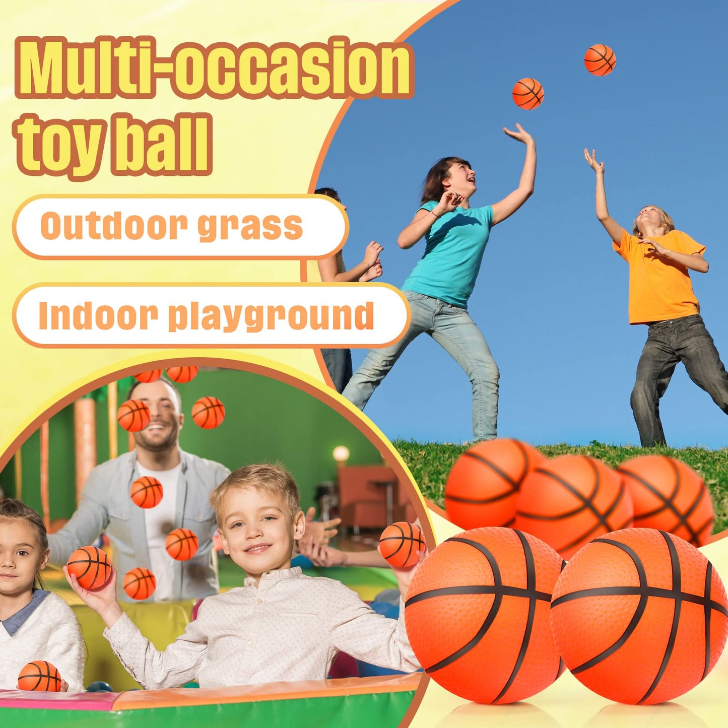 30 Pieces Mini Inflatable Basketballs Mini Hoop Basketballs Pool Ball for Beach Pool Sports Game Party Supplies, 4 Inches