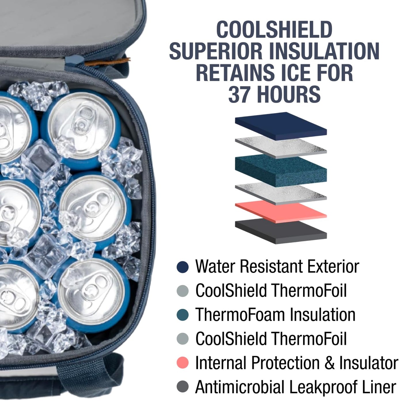 CleverMade Tahoe Collapsible Cooler Bag – Medium Portable Cooler Bag for Travel, Foldable Insulated Cooler for Beach, Picnic & Road Trips, Holds Up to 30 Cans, Leakproof Soft Carry Cooler