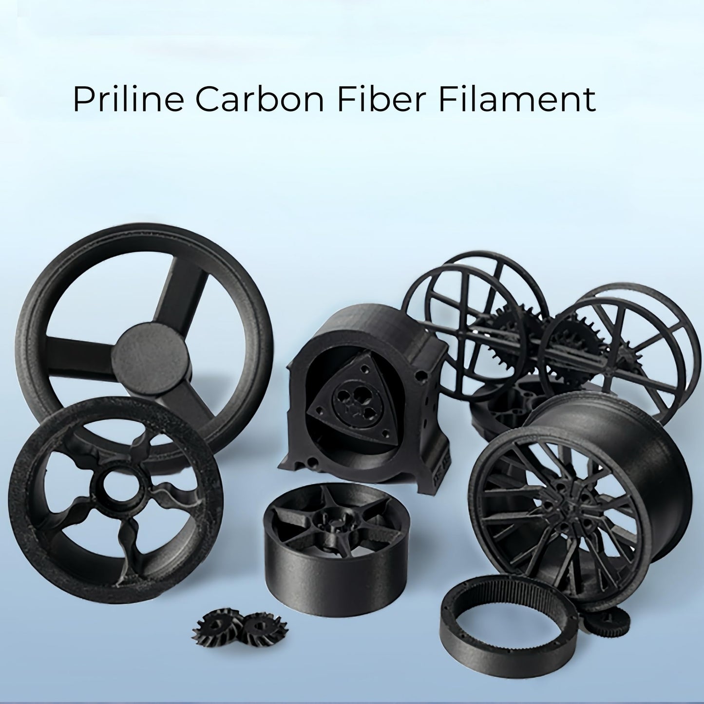 PRILINE Carbon Fiber Filament, PRILINE Carbon Fiber Polycarbonate 3D Printer Filament 1.75mm, High Strength Carbon Fiber 3D Printing Filament 1kg Spool, Black