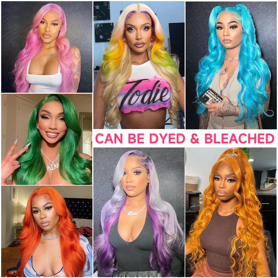 Lotulo 613 HD Lace Frontal Wig 13x6 200 Density, Blonde Lace Front Wigs Human Hair, Pre Plucked Bleached Knots with Baby Hair Natural Hairline Body Wave 613 Lace Front Wig Human Hair (28 Inch)