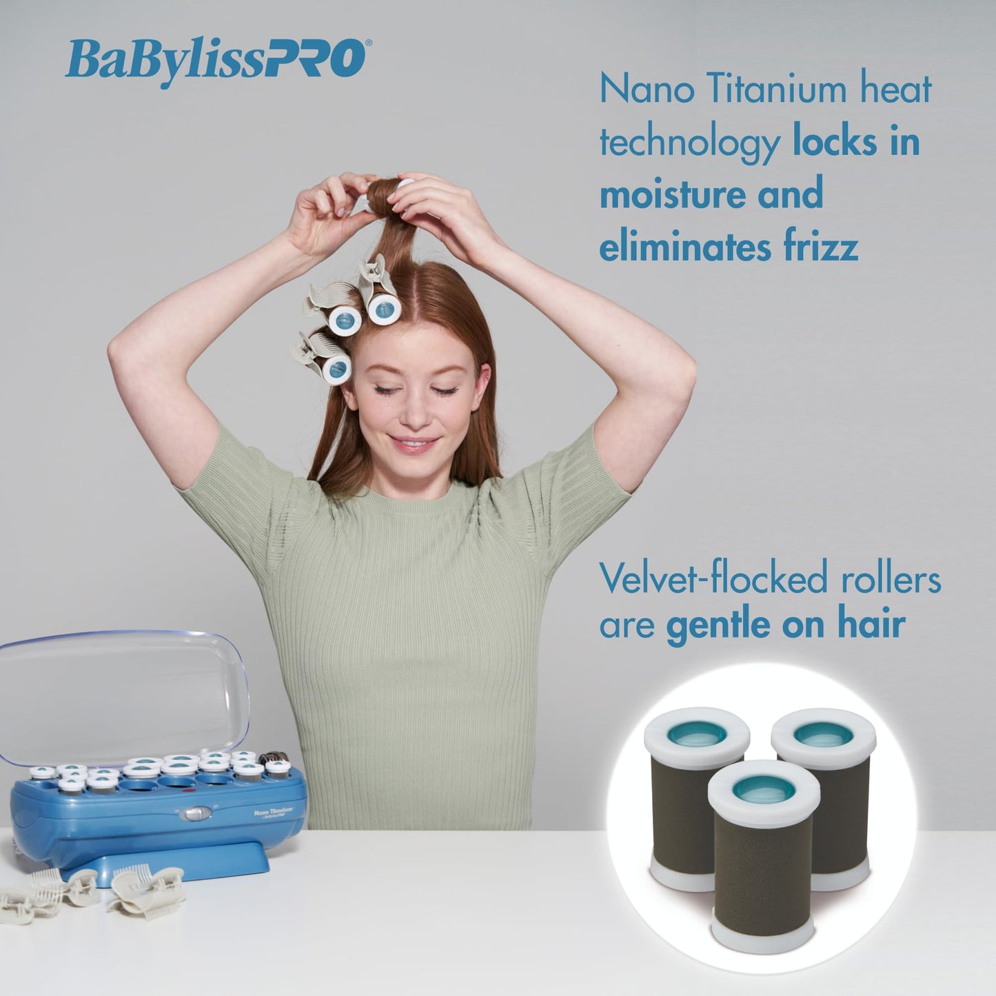 BaBylissPRO Jumbo Hot Rollers, Nano Titanium Hair Styling Tools & Appliances, 5 Count (Pack of 1) BABNTTS7