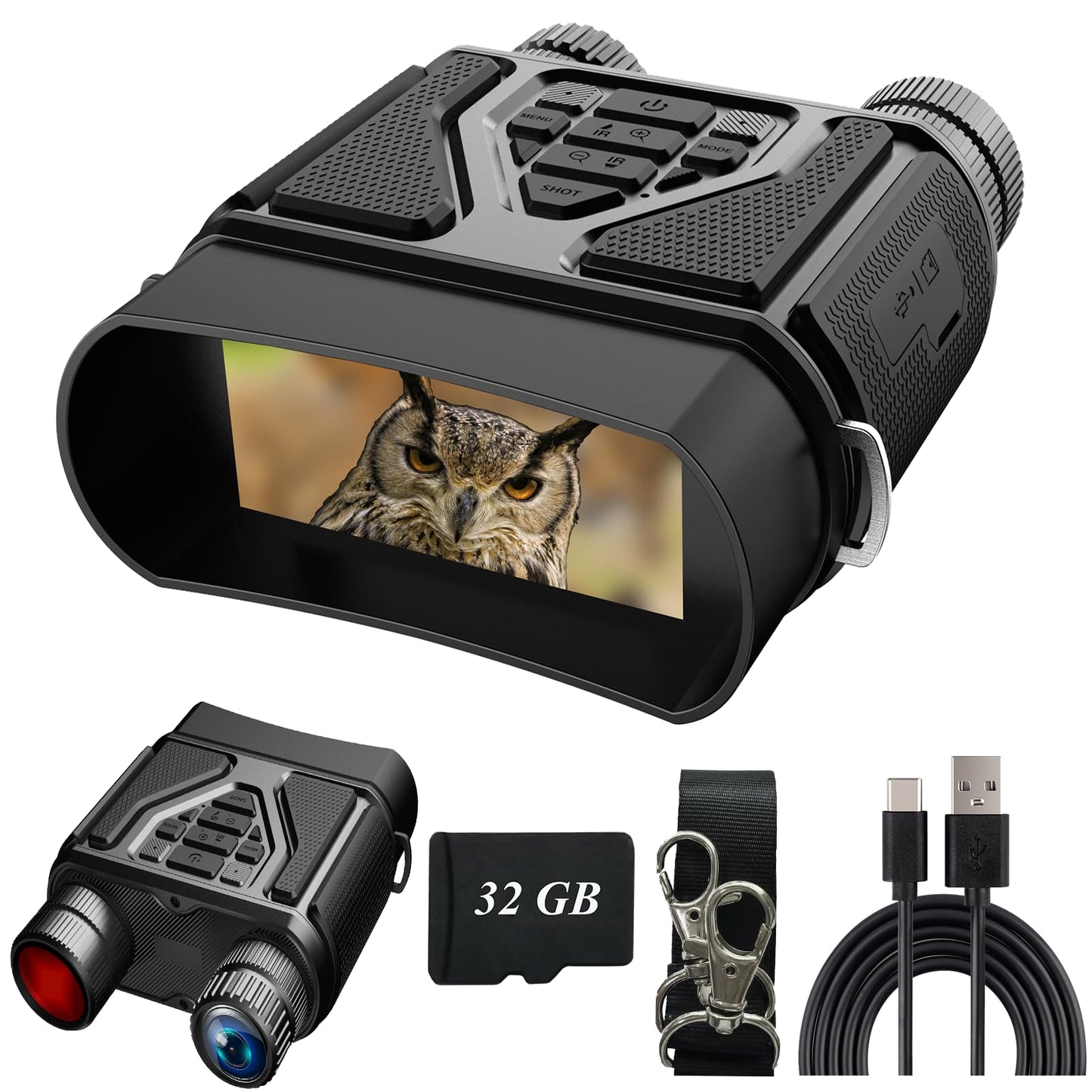 Night Vision Goggles - Night Vision Binoculars for Adults, Gifts for Men Him Husband Dad with 8X Zoom, 4000mAh Rechargeable Gear for Hunting & Camping (Black)