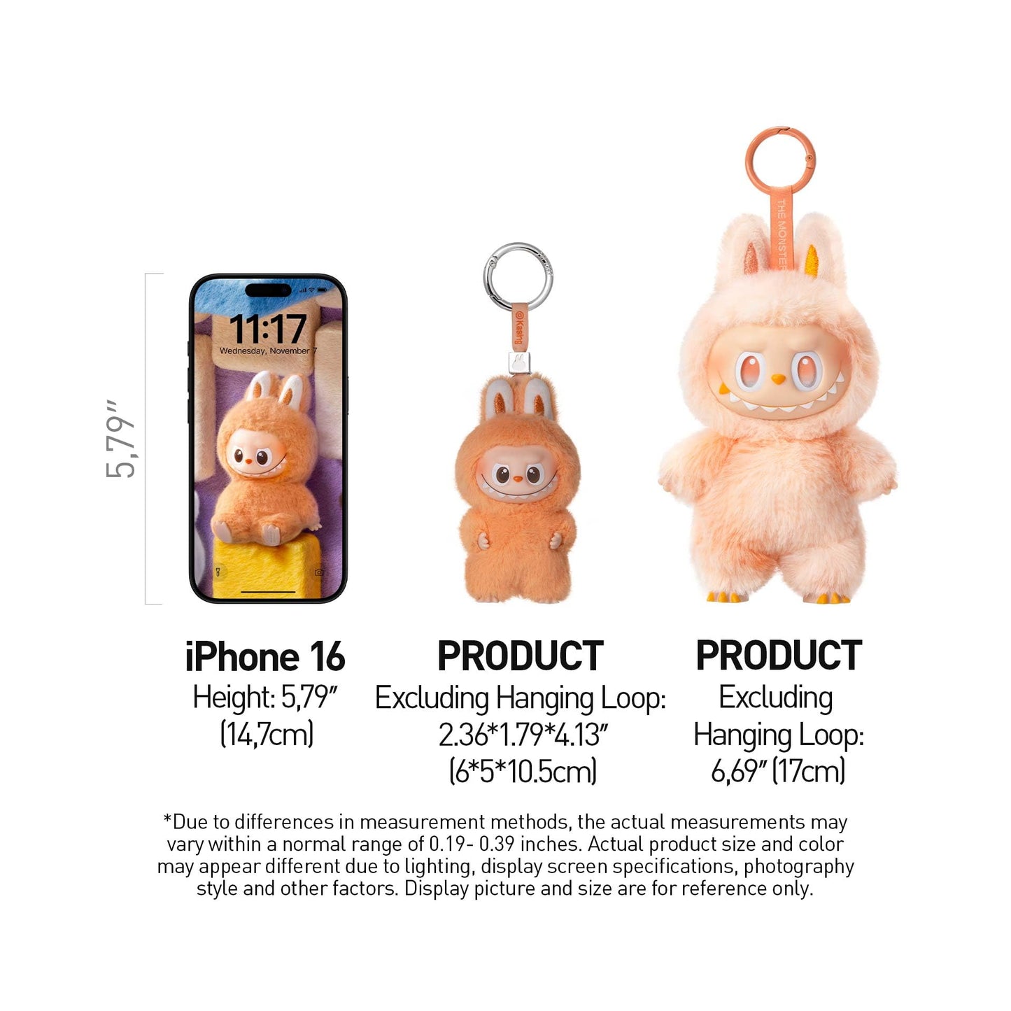 POP MART The Monster PIN for Love Series - Vinyl Plush Pendant Blind Box (A-M), Labubu Collectible Toys, Holiday Birthday Gifts for Girls and Boys, Single Box
