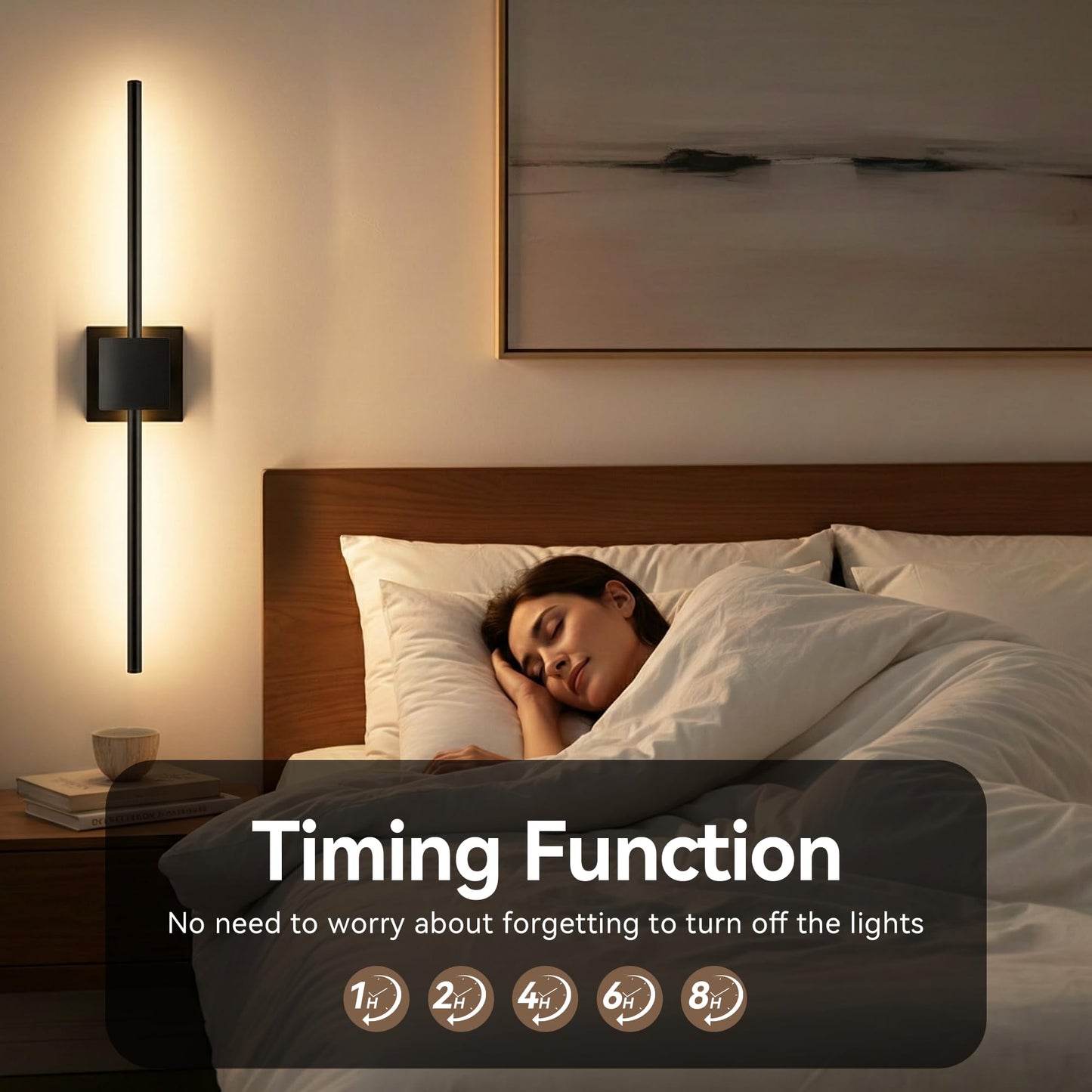 Battery Operated Wall Sconces Set of 2, 𝐔𝐩𝐠𝐫𝐚𝐝𝐞𝐝 8000mAh Rotatable Picture Lights with Remote Control, Dimmable 3000-6500K LED Rechargeable Wall Lights for Living Room Bedroom Mirror, 28.3In