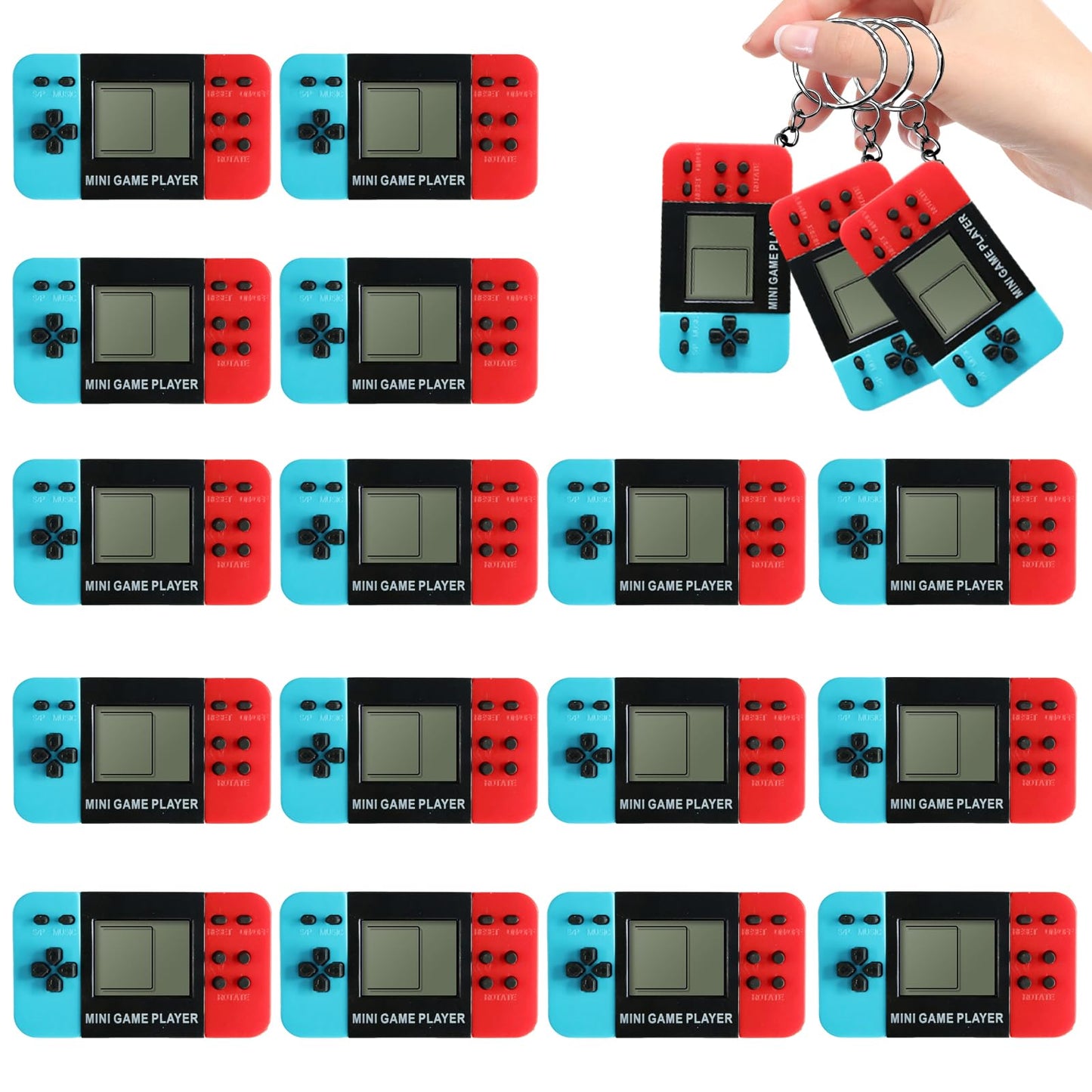 APZ 16 Video Game Party Favors for Kids,Video Game Keychain Party Birthday Supplies,Goodies Bags Stuffer,Carnival Prizes,Treasure Box Toys