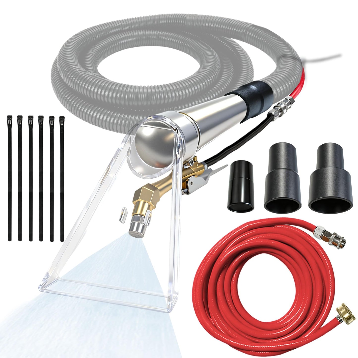 SplashPower Shop Vac Extractor Attachment Kit for Wet/Dry Vacuum, Universal Hose Adapter for Carpet Upholstery Cleaning & Auto Detailing