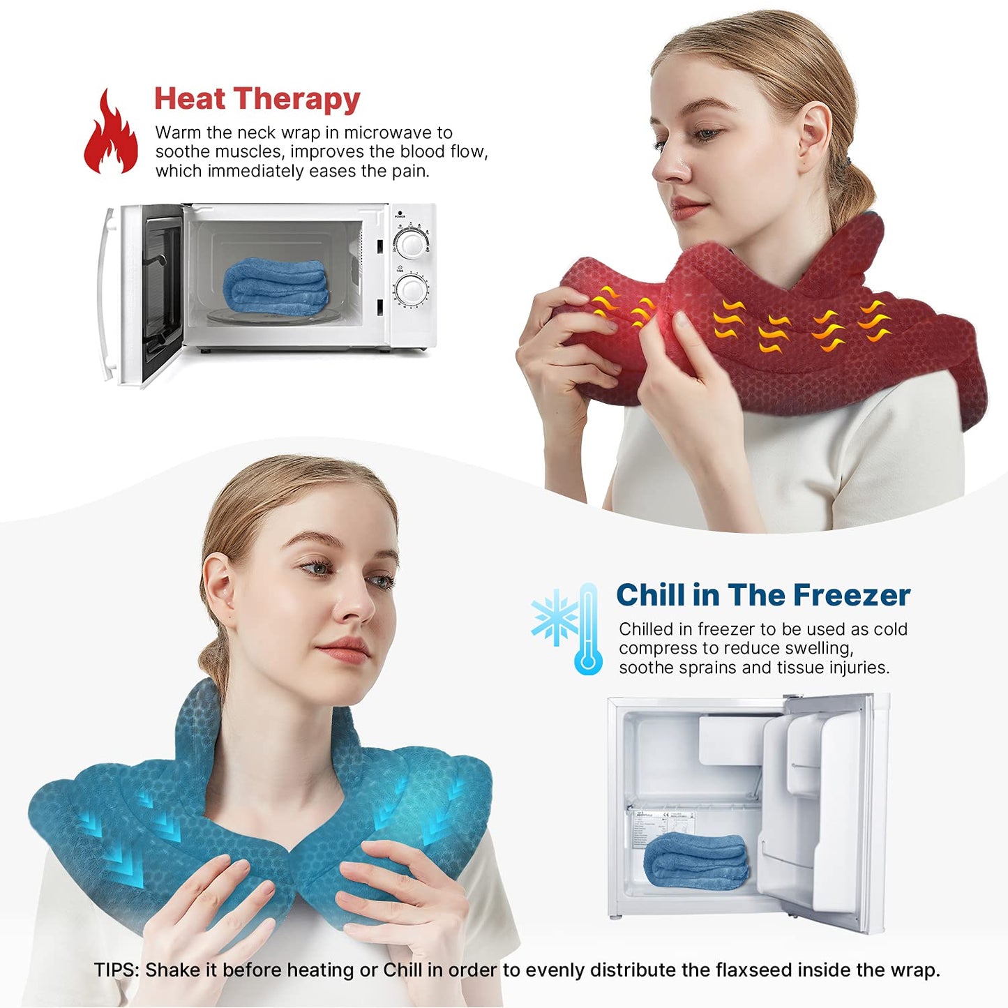 MORLIDEN Microwavable Heating Pad for Neck and Shoulders, Microwave Heating Pads Neck Warmer Wrap for Pain Relief