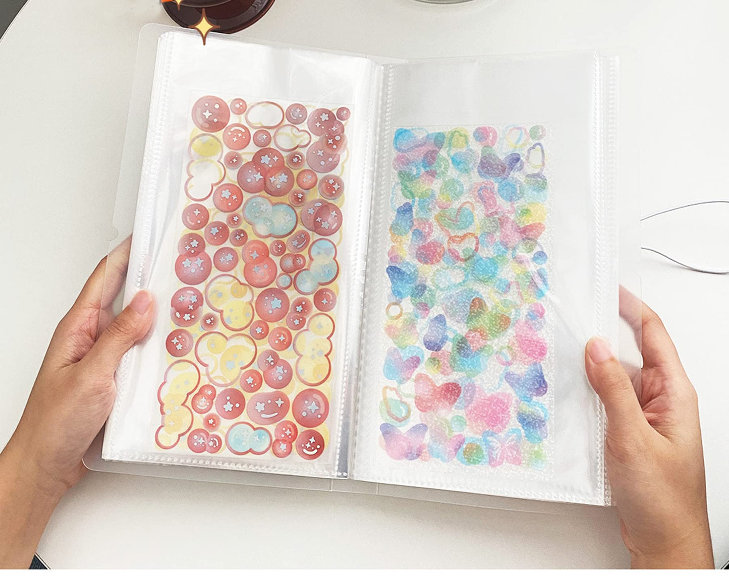 YOAVIP 4.8 x 9.6 Large Clear Storage Book for Planner Scrapbook Stickers Organizer Binder 50 Page (4 Pack)