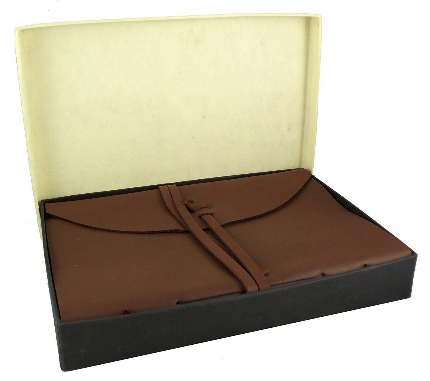 Large Genuine Leather Legacy Journal/Sketchbook with Gift Box - 380 Pages - 9" x 12" - Rich Dark Brown