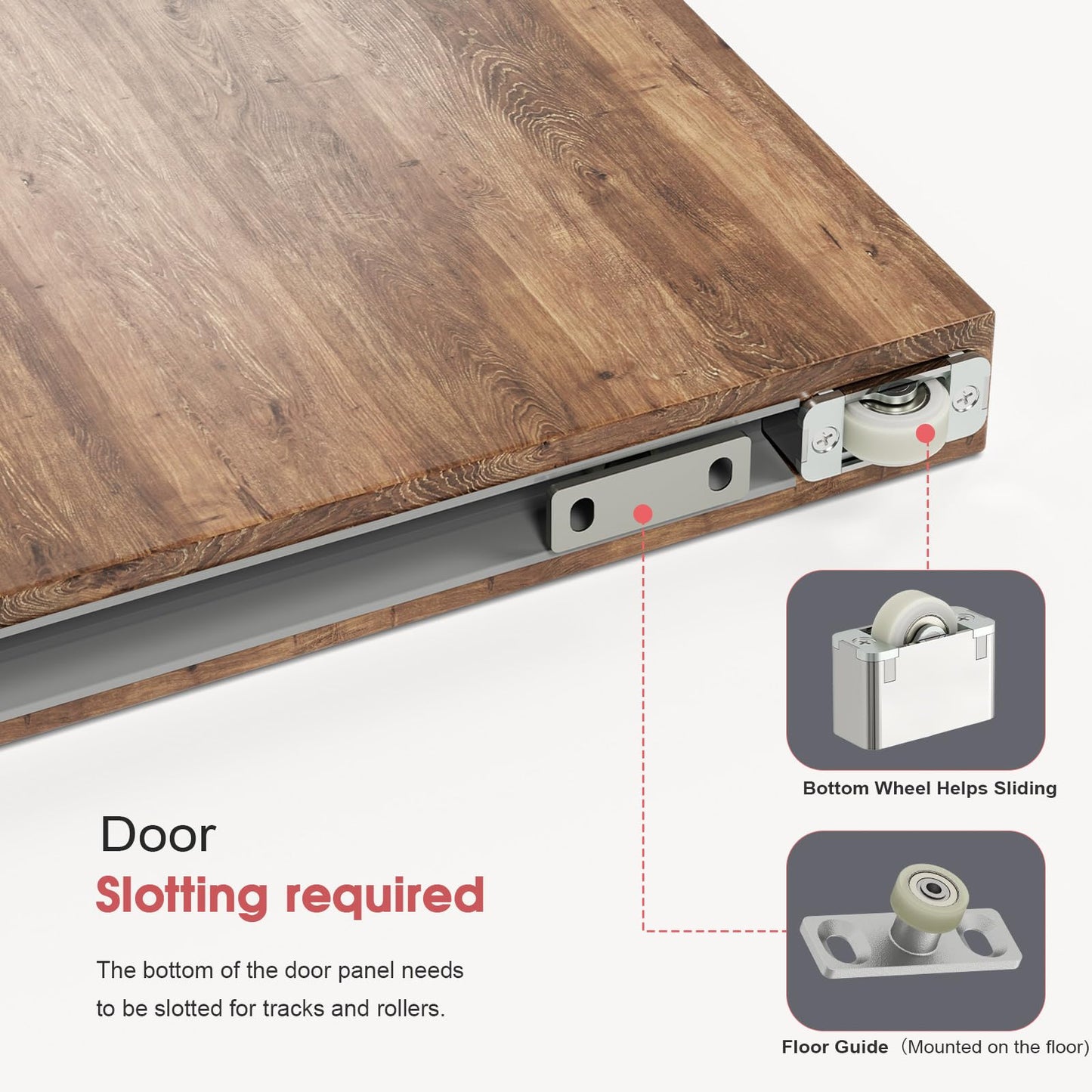 CEAKIAN 32" Concealed Sliding Barn Door Hardware Kit with Soft Close Mechanism for 24-28in Passage Opening, Hidden Aluminum Track System, Wall Mount for Interior Wooden Door (NO Door)