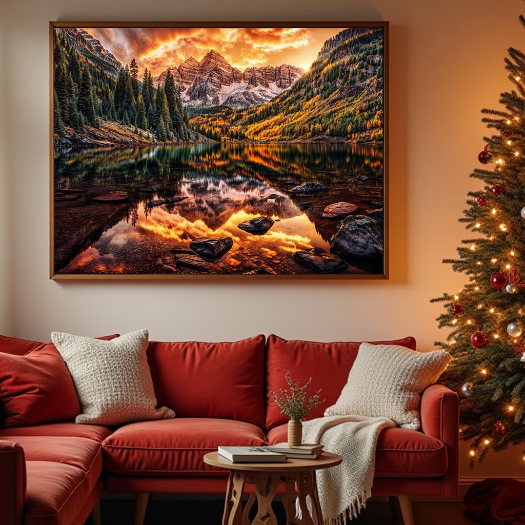 4 Pack 1000 Pieces of Jigsaw Puzzles for Adults, Nature Landscape Scene Challenging Puzzle Perfect for Family Activity Game Nights Gifts