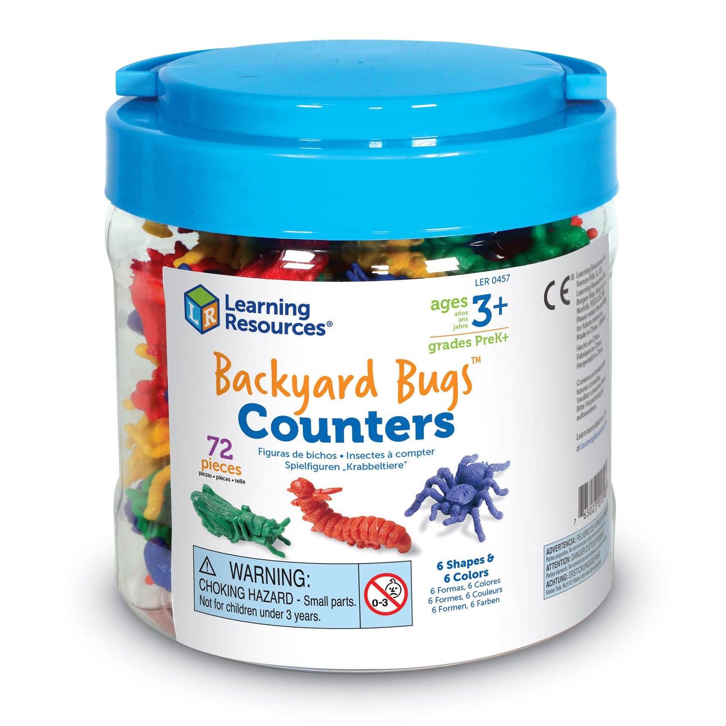 Learning Resources LER0457 Backyard Bugs Counters, Educational Counting and Sorting Toy, Set of 72