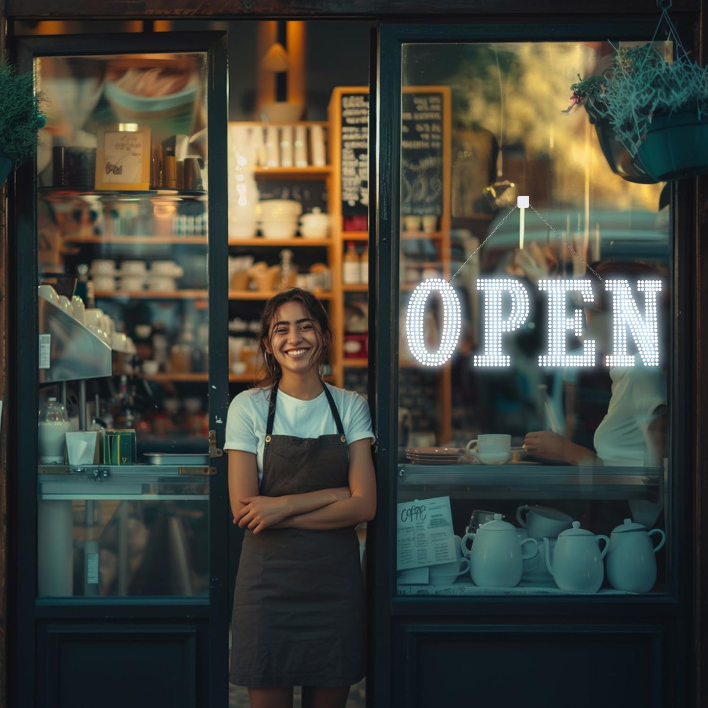 Flashing LED Open Signs for Business, 40" x 14" Super Bright Light Up Open Sign with Remote, Flashing with 14 Scene Modes for Hanging Behind Storefront Windows